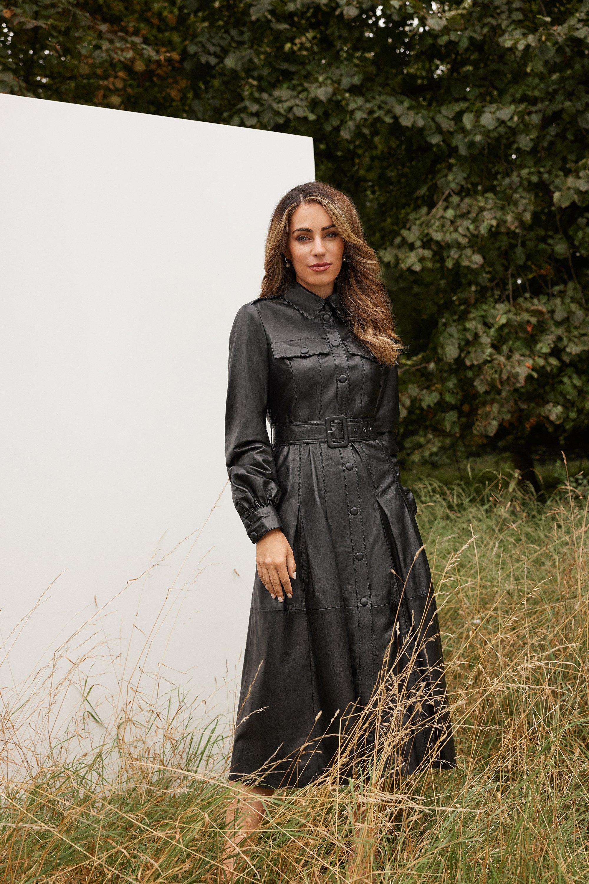 Leather dress  Leather dresses, Black leather dresses, Long sleeve leather  dress