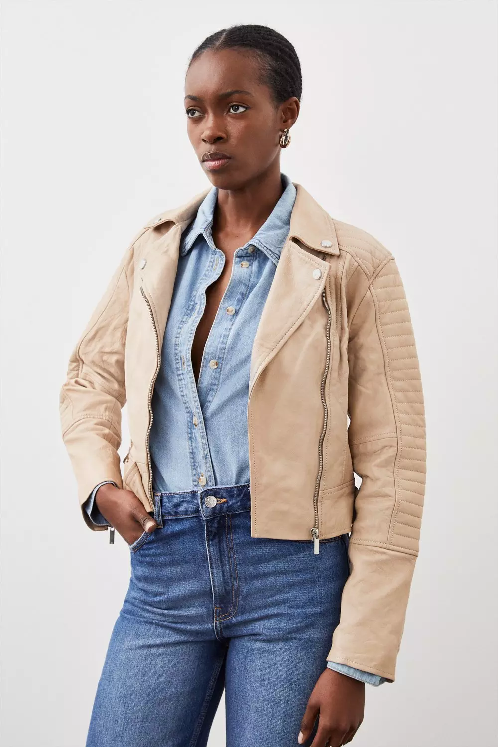 Karen millen clearance suede biker jacket