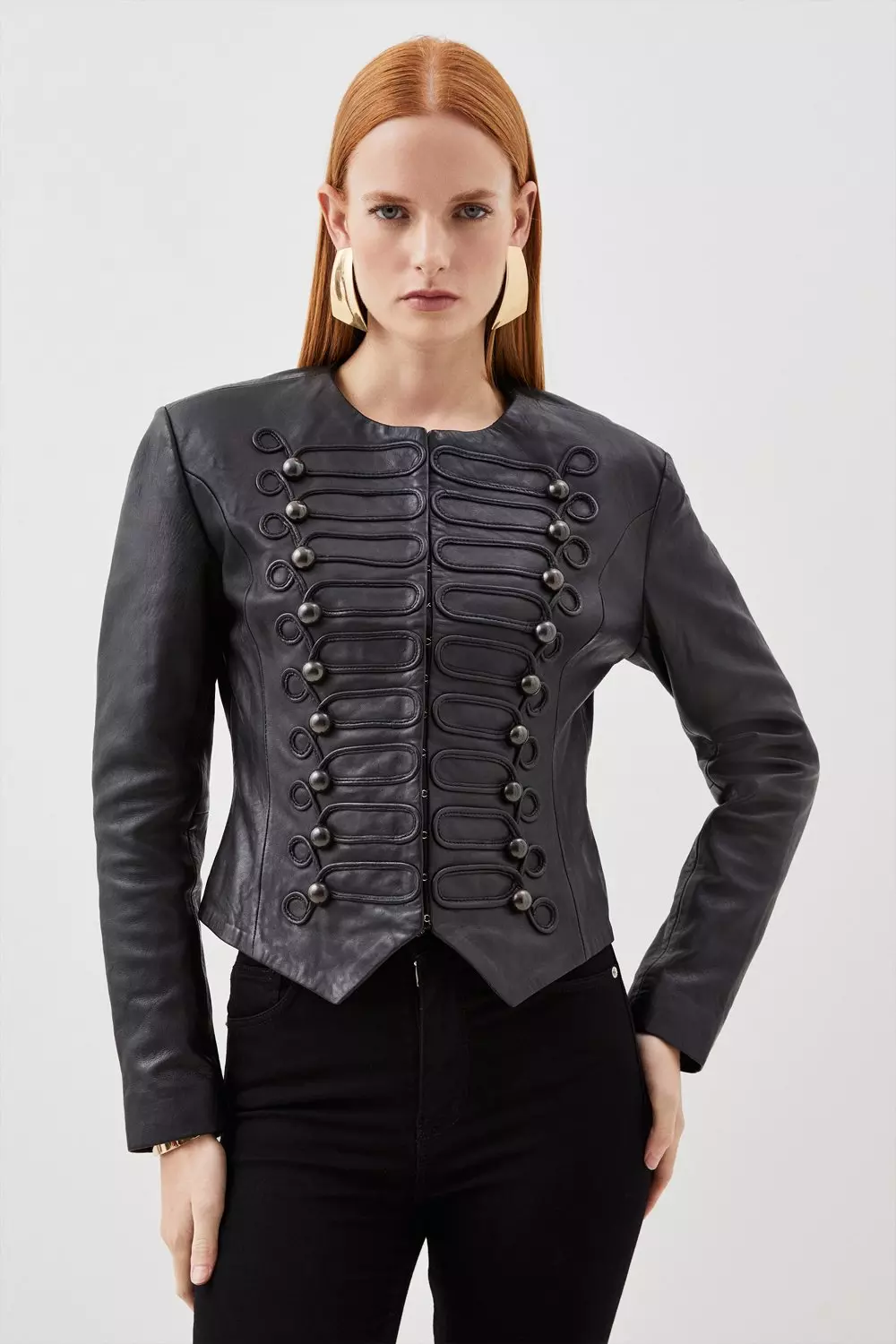 Lace up leather on sale jacket