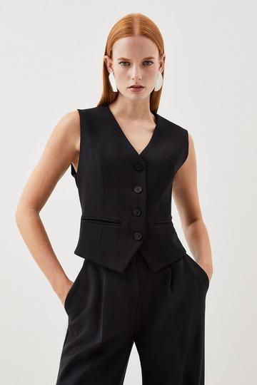 Tailored Essential Button Through Waistcoat black