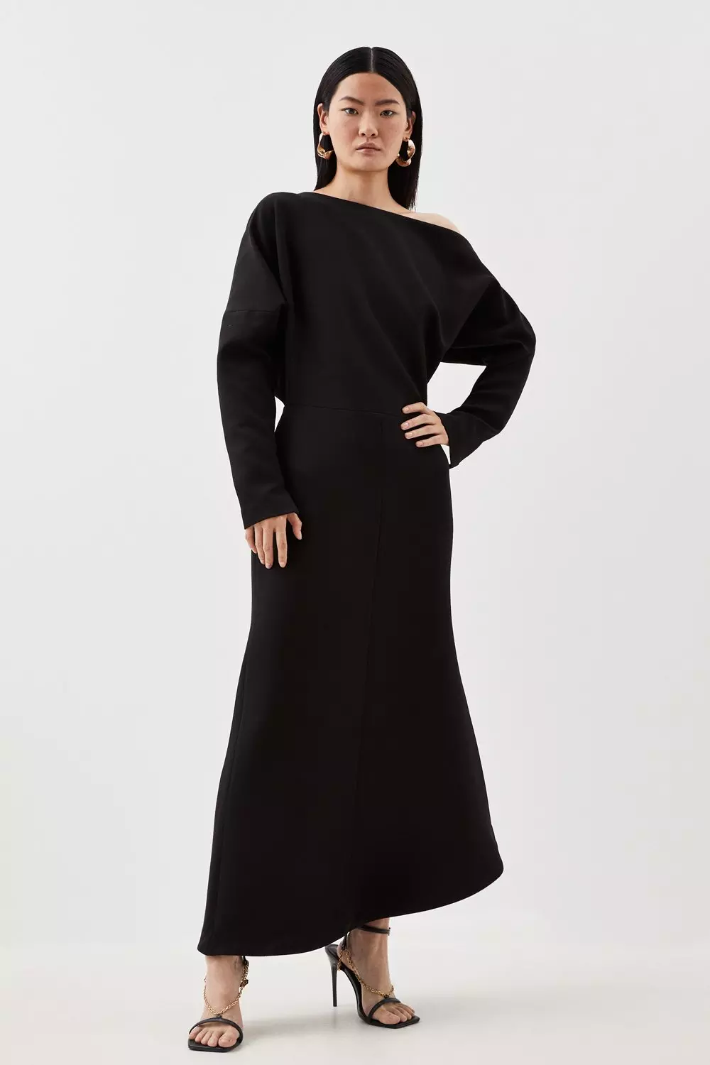 Simple long sleeve maxi cheap dress