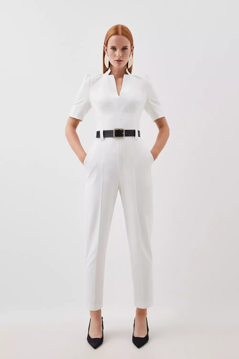 White structured hot sale jumpsuit