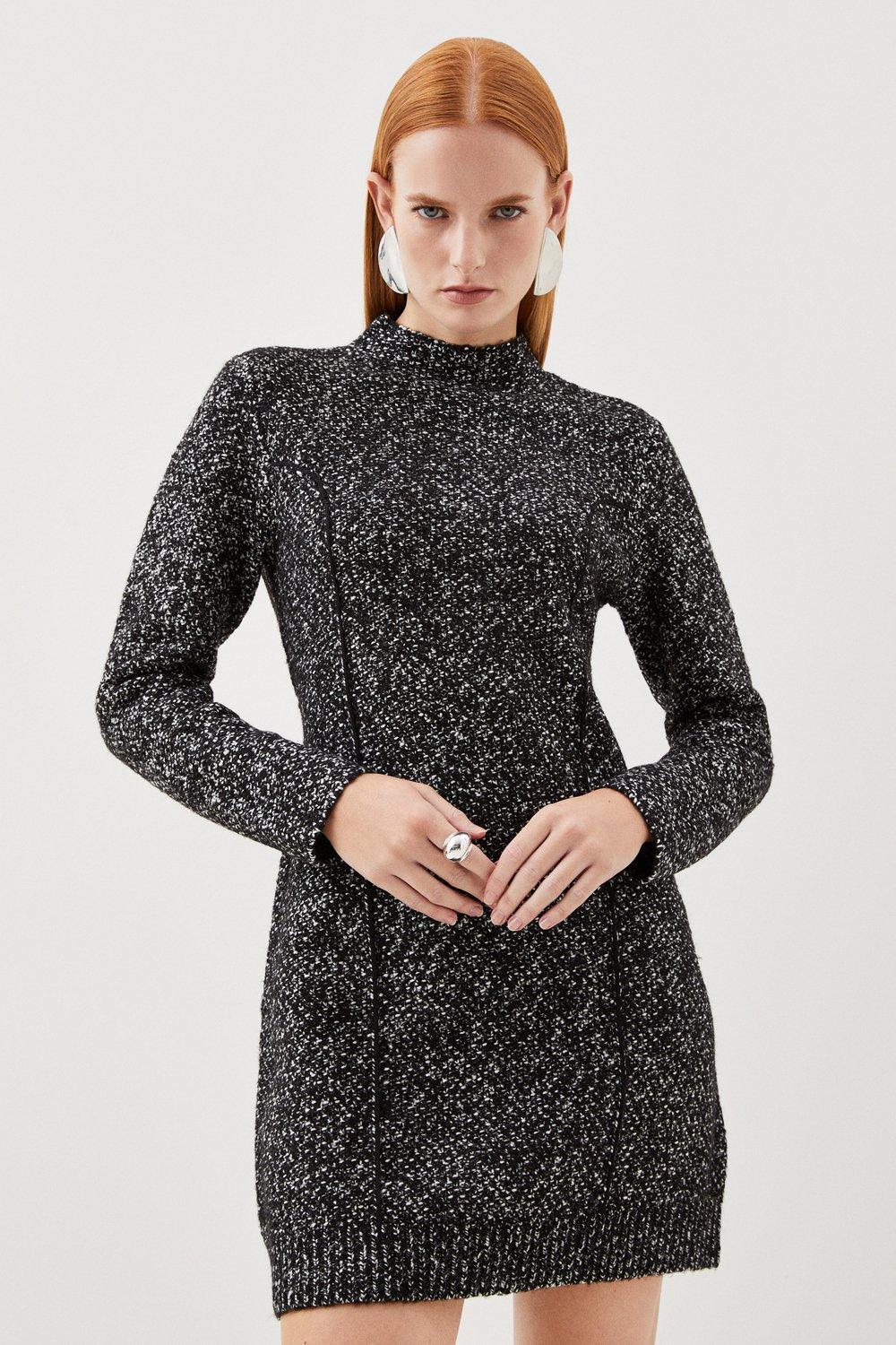 Warehouse mono best sale sparkle tweed dress