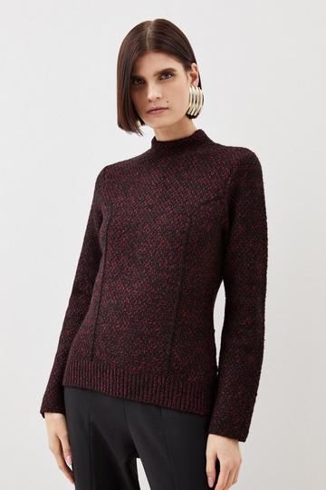 Tweed Knit Top burgundy