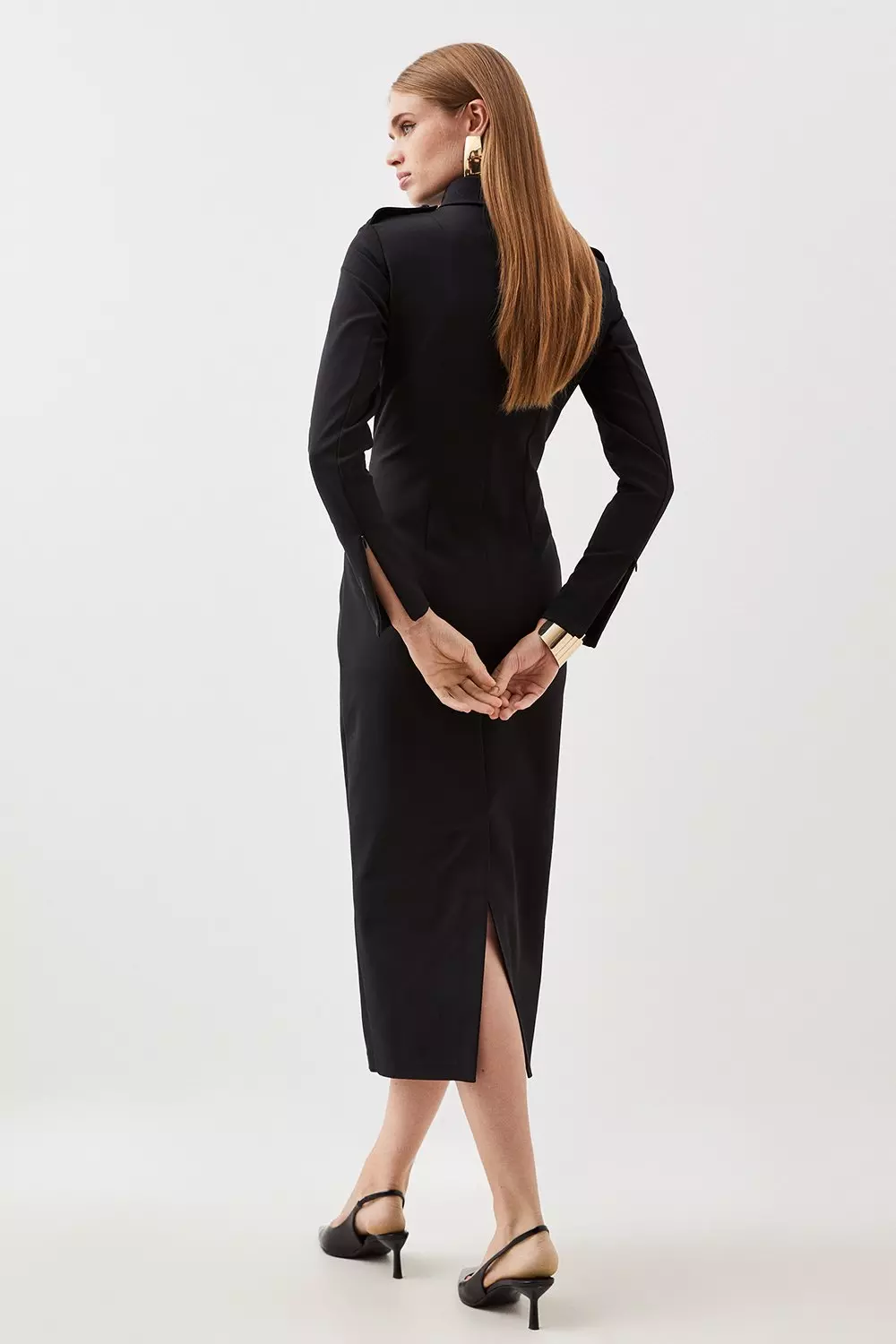 Tailored Pocket Detail Fitted Maxi Shirt Dress Karen Millen