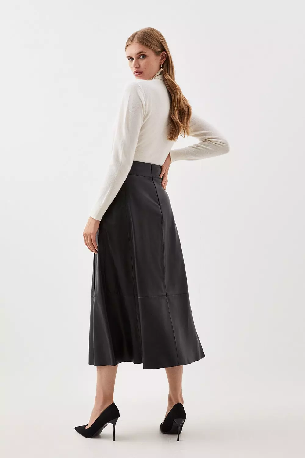 Karen millen leather clearance skirt