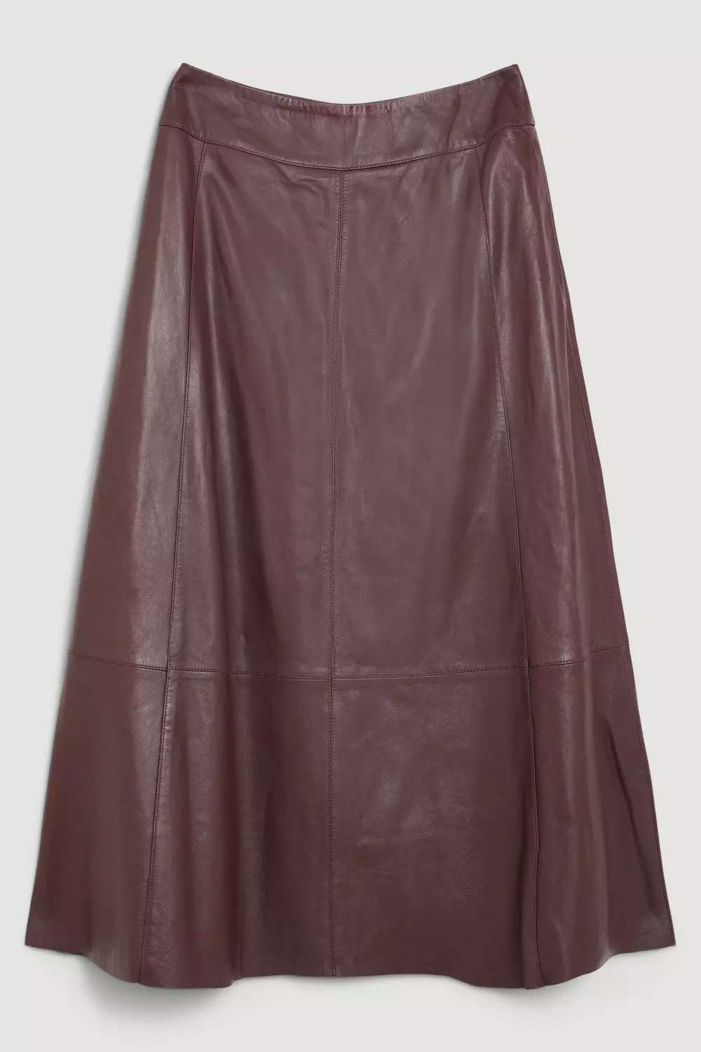 Metallic Faux Leather Midi Skirt | Karen Millen