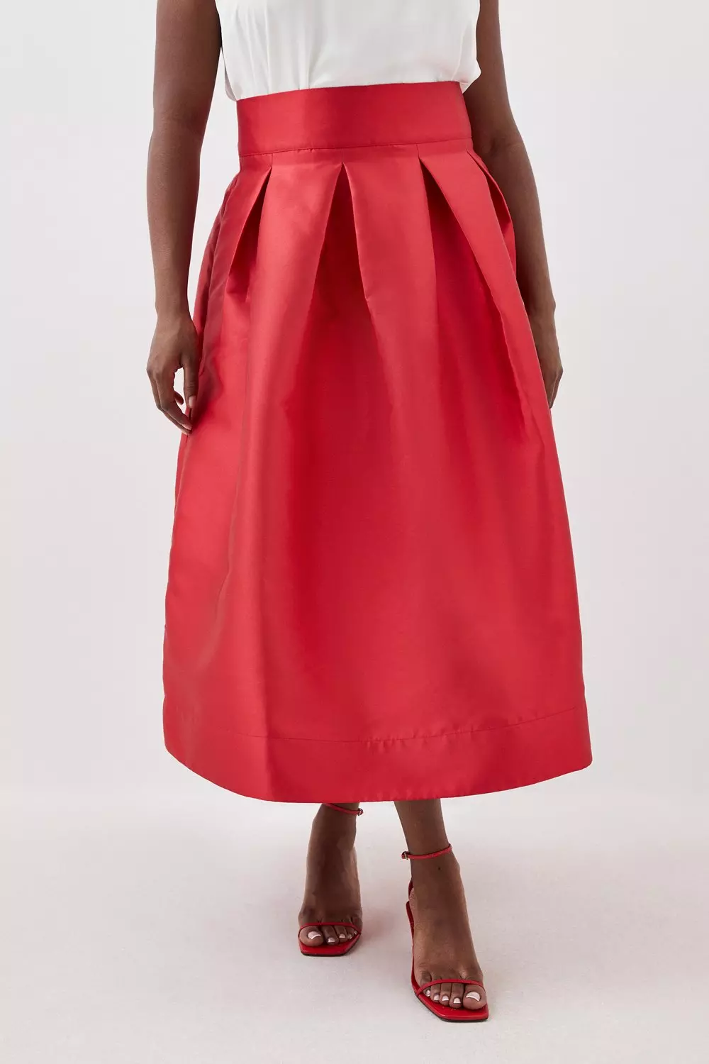 Plus Size Twill Prom Maxi Skirt