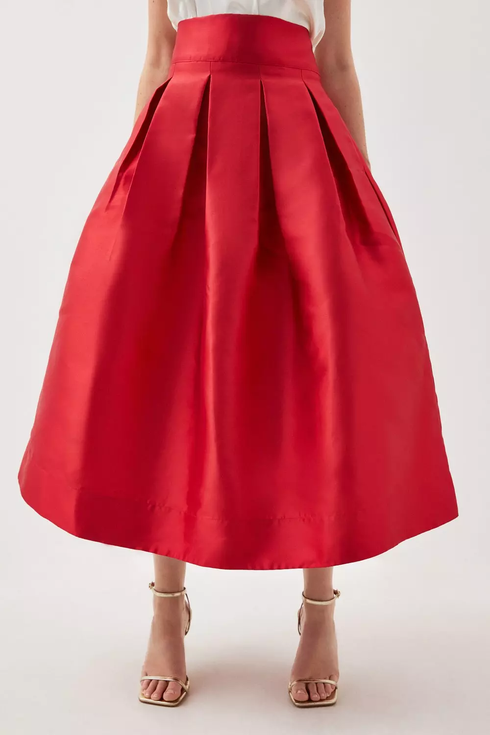 Petite twill outlet midi skirt