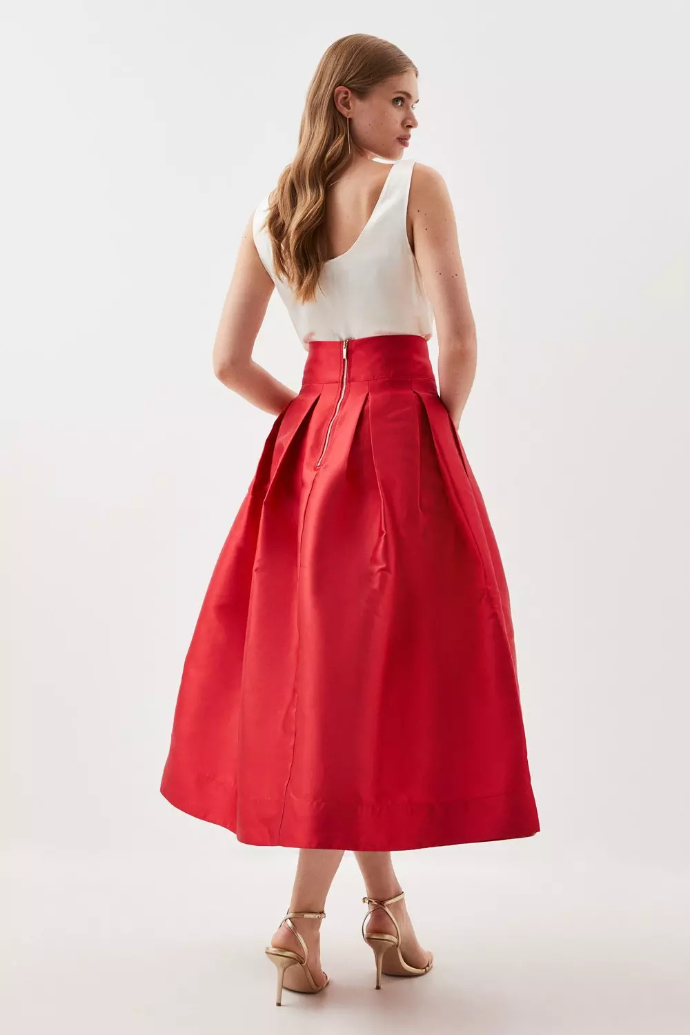 Karen millen 2024 red tartan skirt