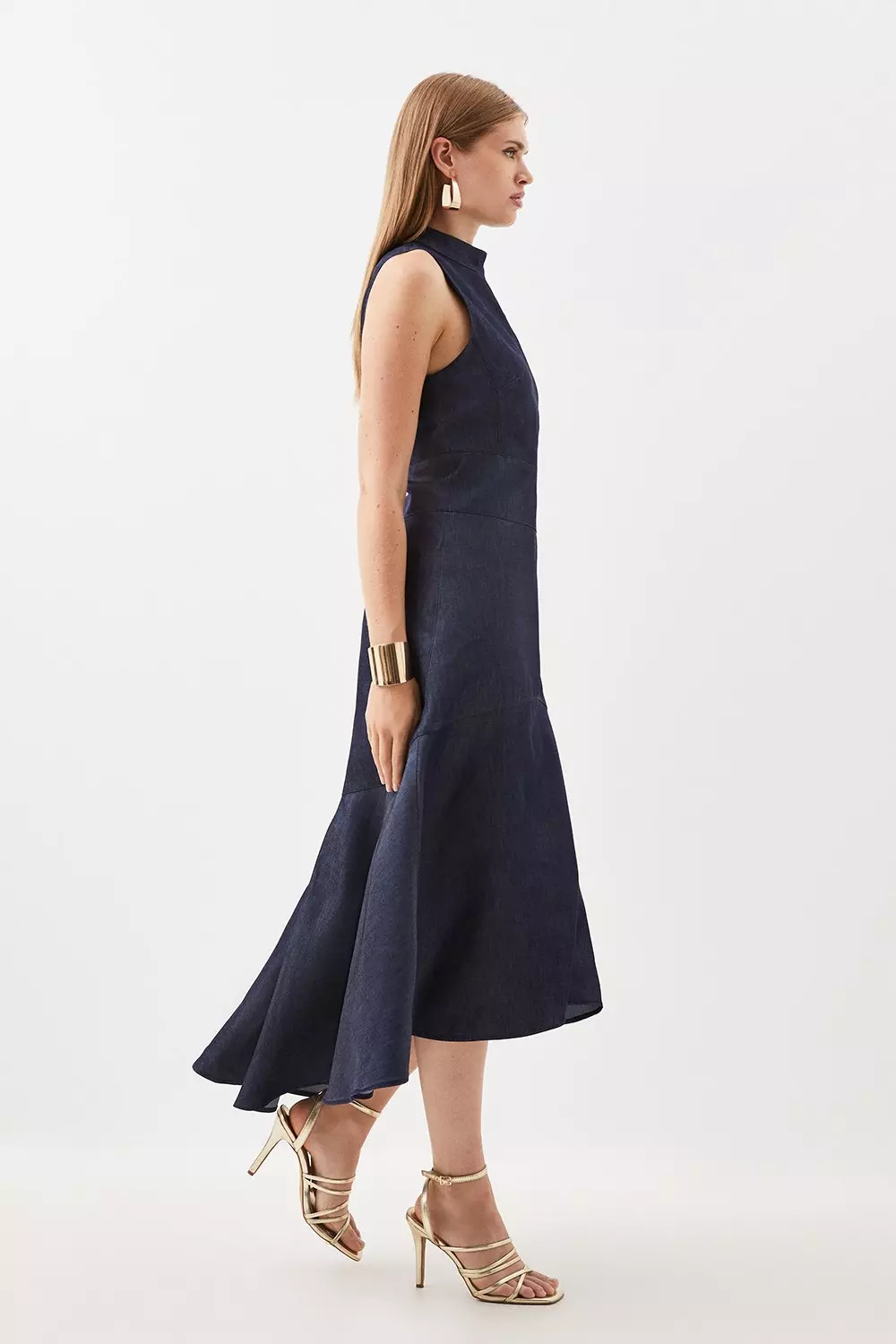 High low 2024 denim dress