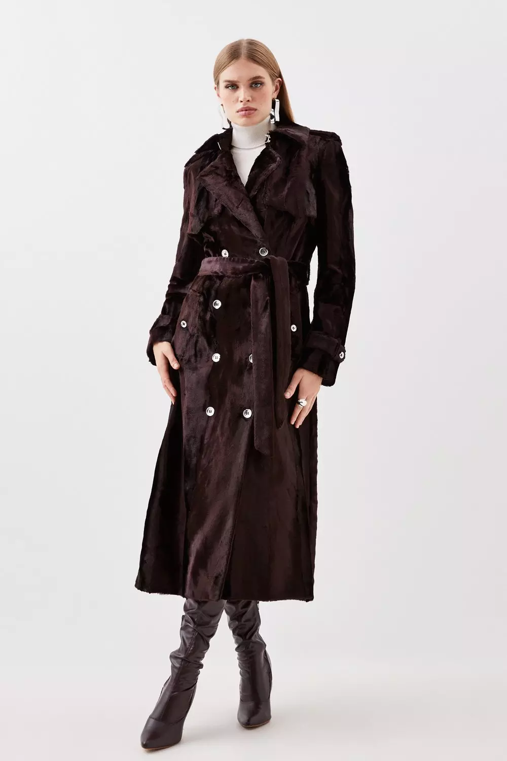 柔らかい AMERI TRENCH LIKE MIDI COAT レディース