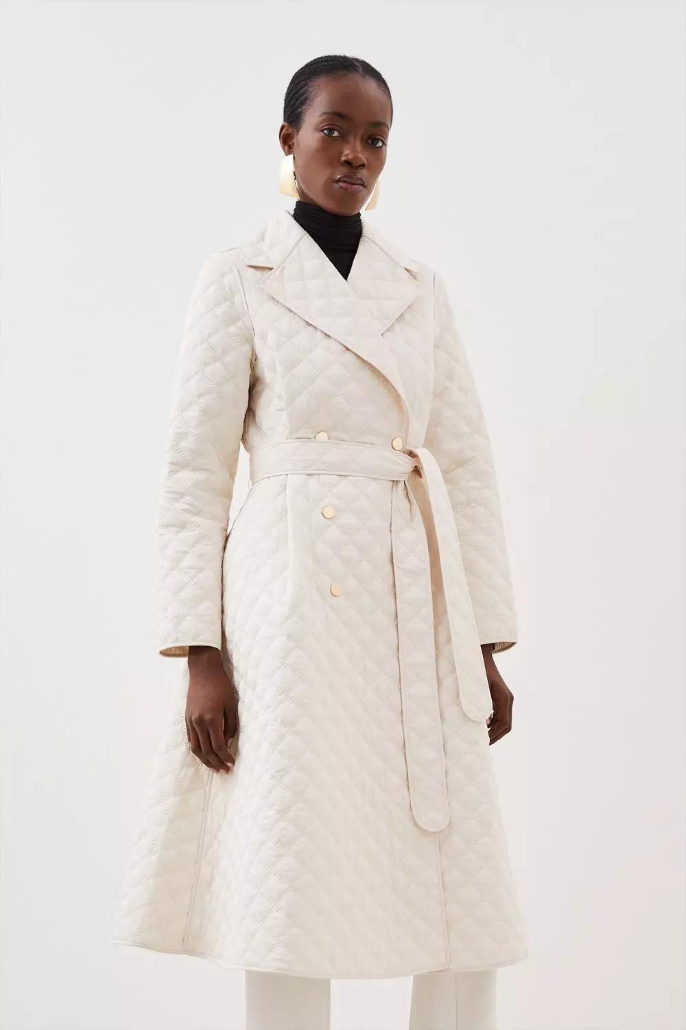 Cream midi clearance coat