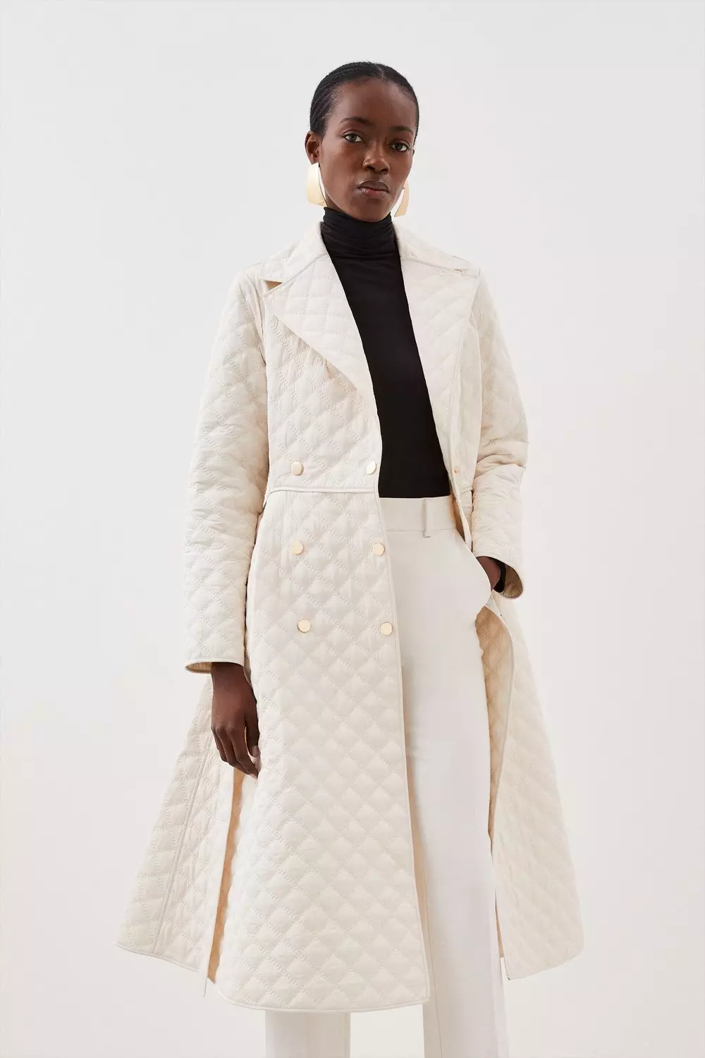 Karen millen hotsell longline quilted coat