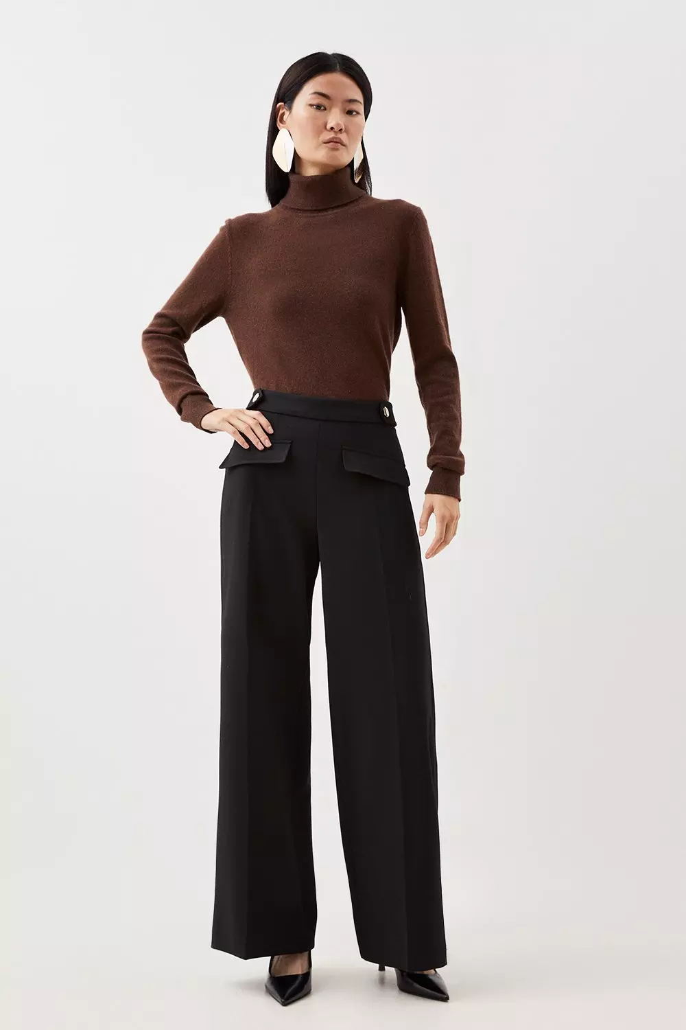 Tailored Compact Stretch Pocket Detailed Pants