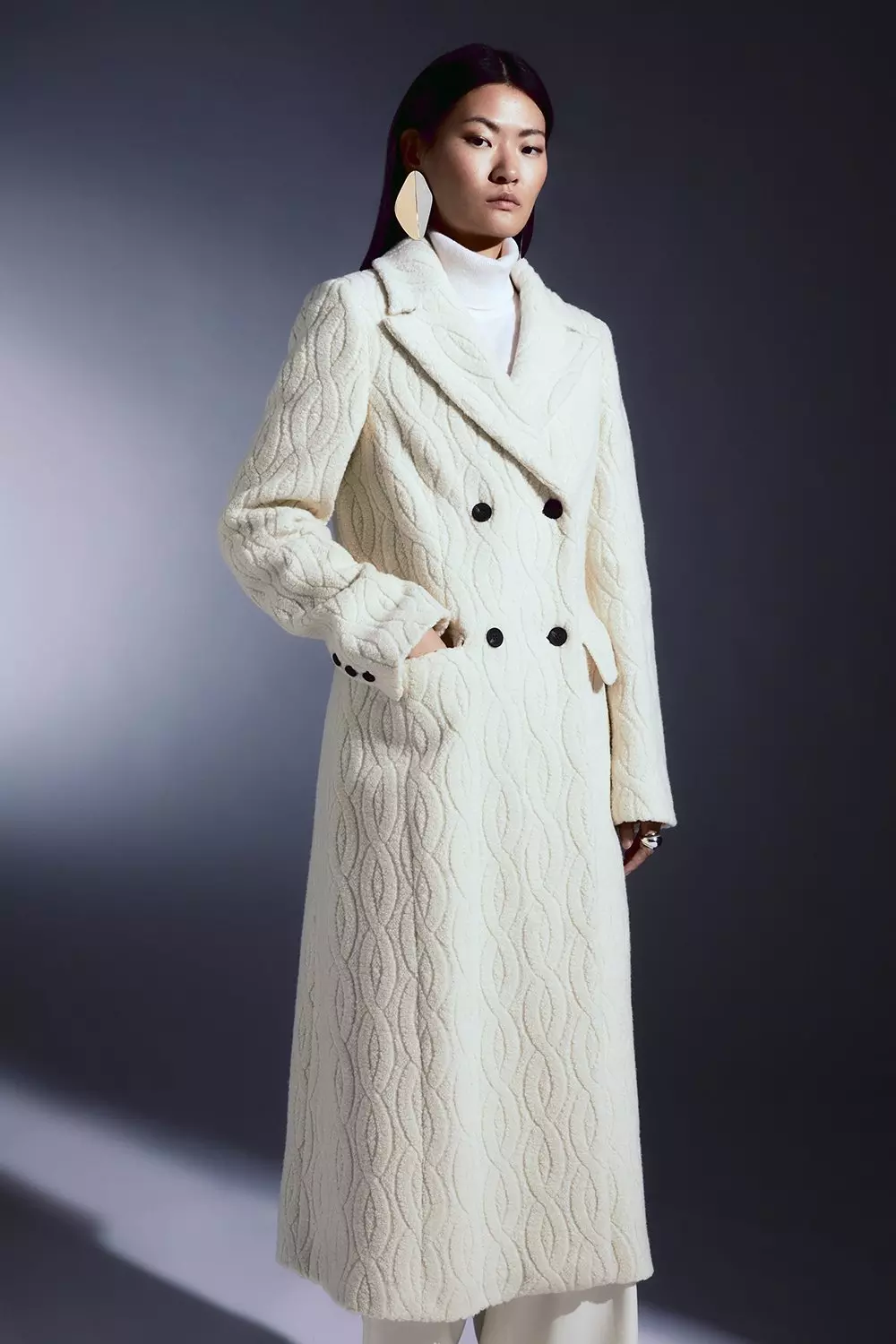 Italian Wool Double-Breasted Slouch Coat