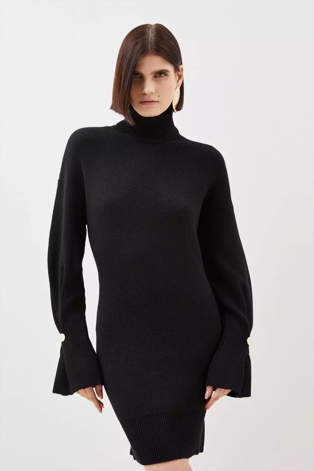 Karen millen roll 2025 neck jumper dress