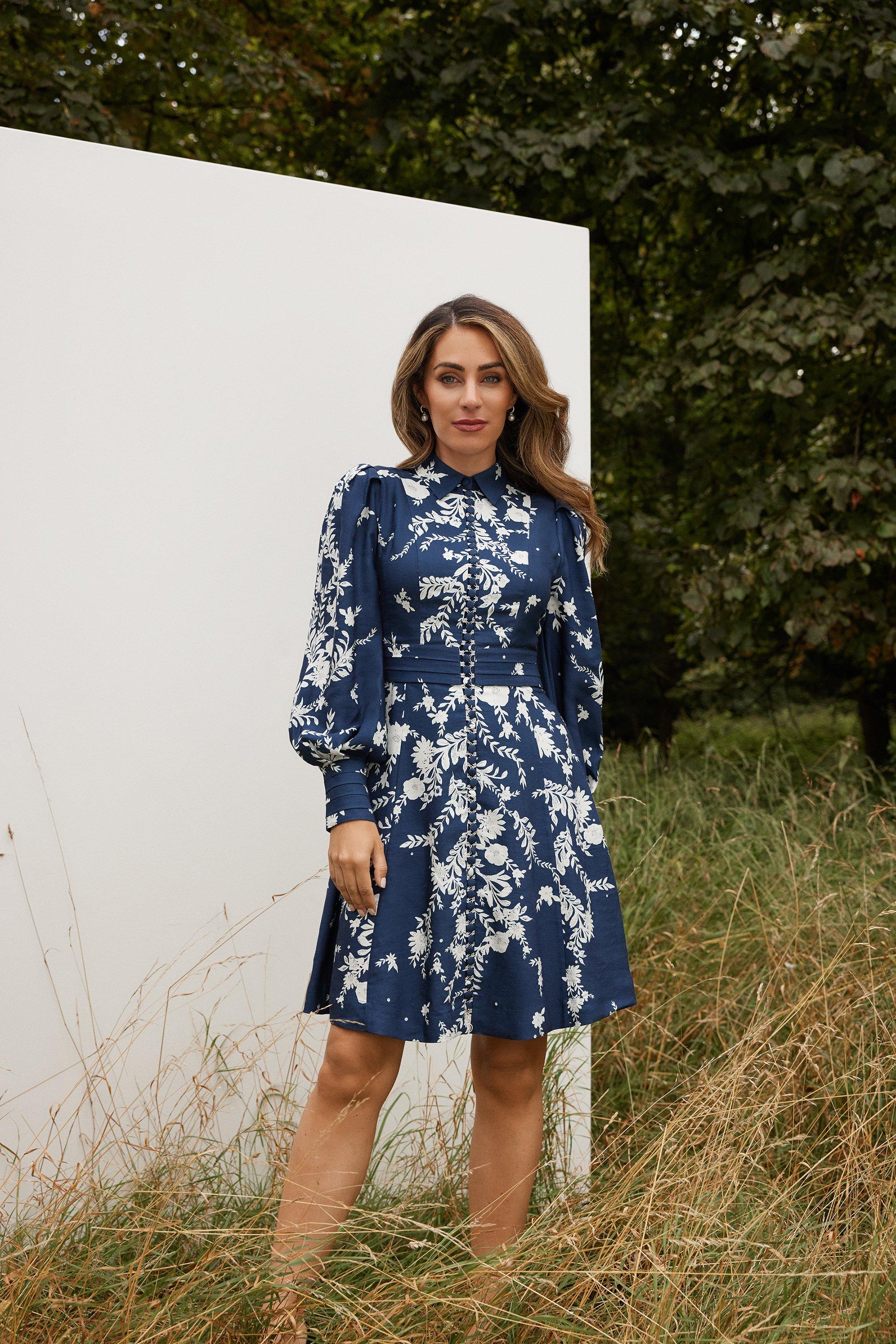 Karen millen blue outlet floral dress