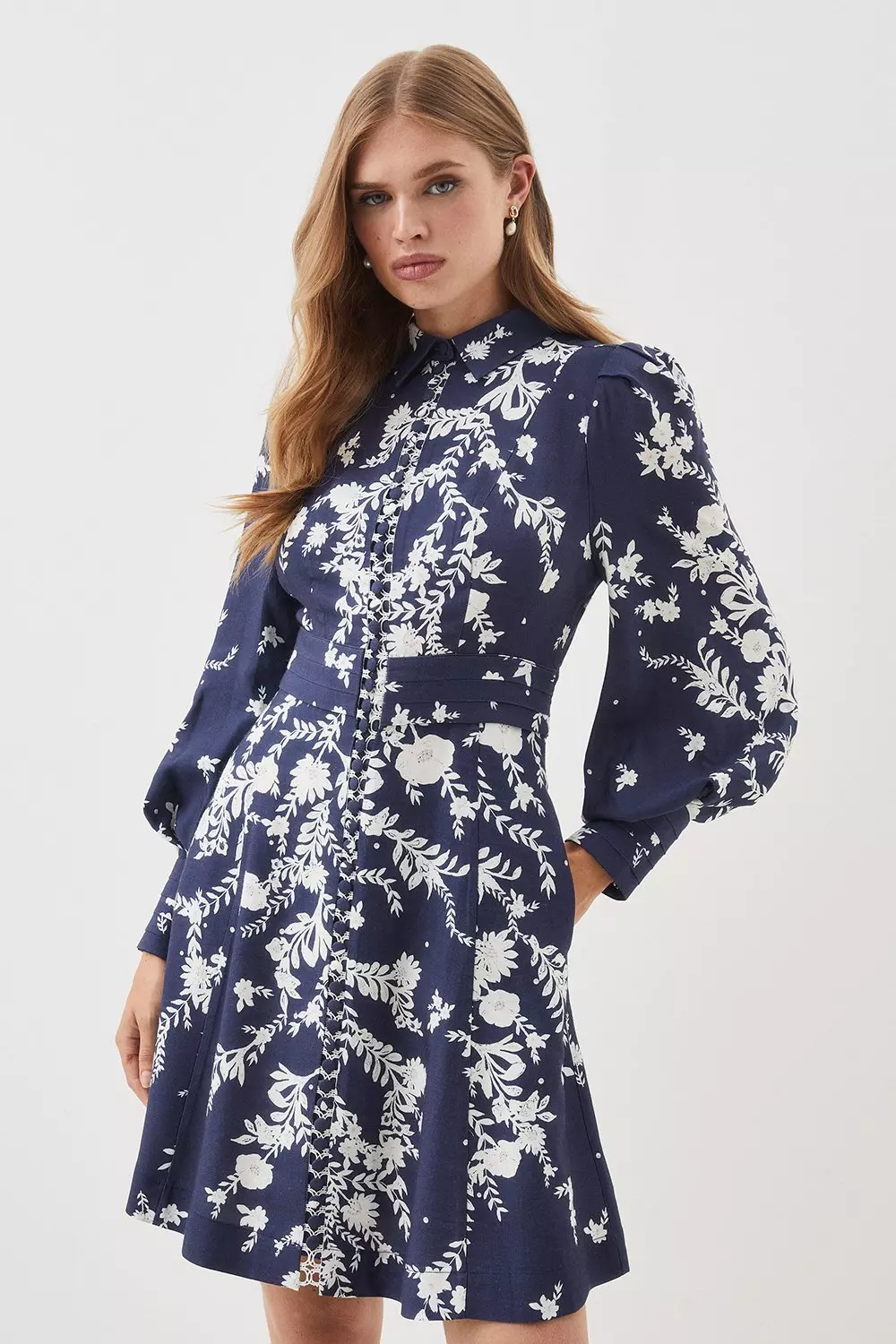 Karen millen floral shop embroidered mini dress