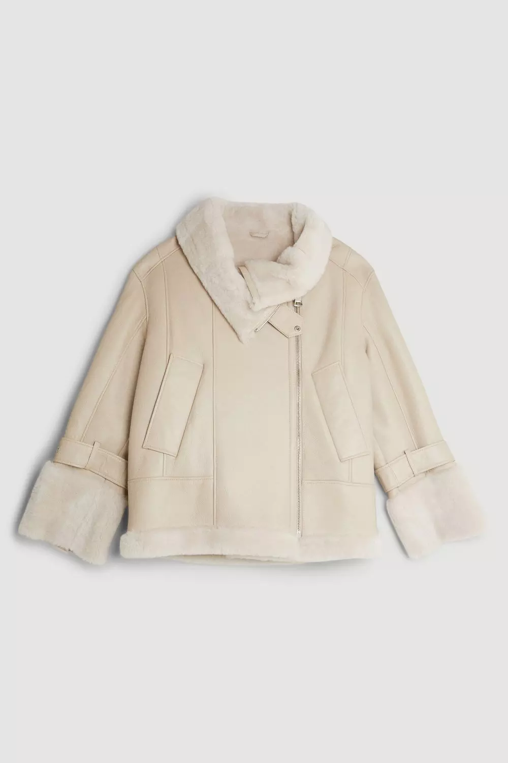 Cream on sale aviator jacket