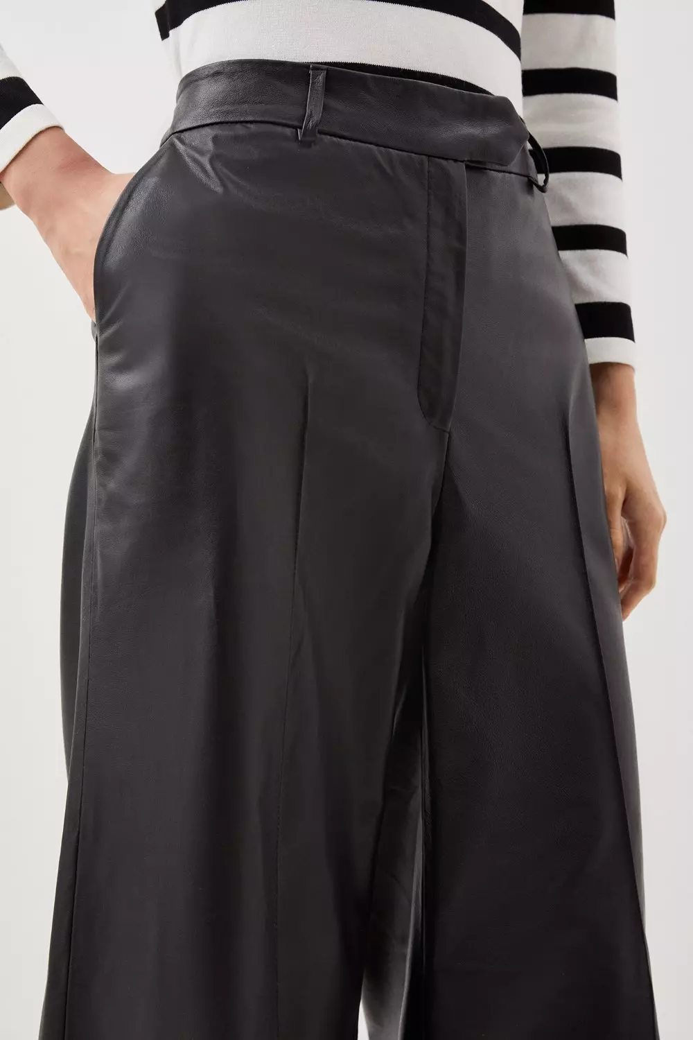 Leather Wide Leg Pants | Karen Millen