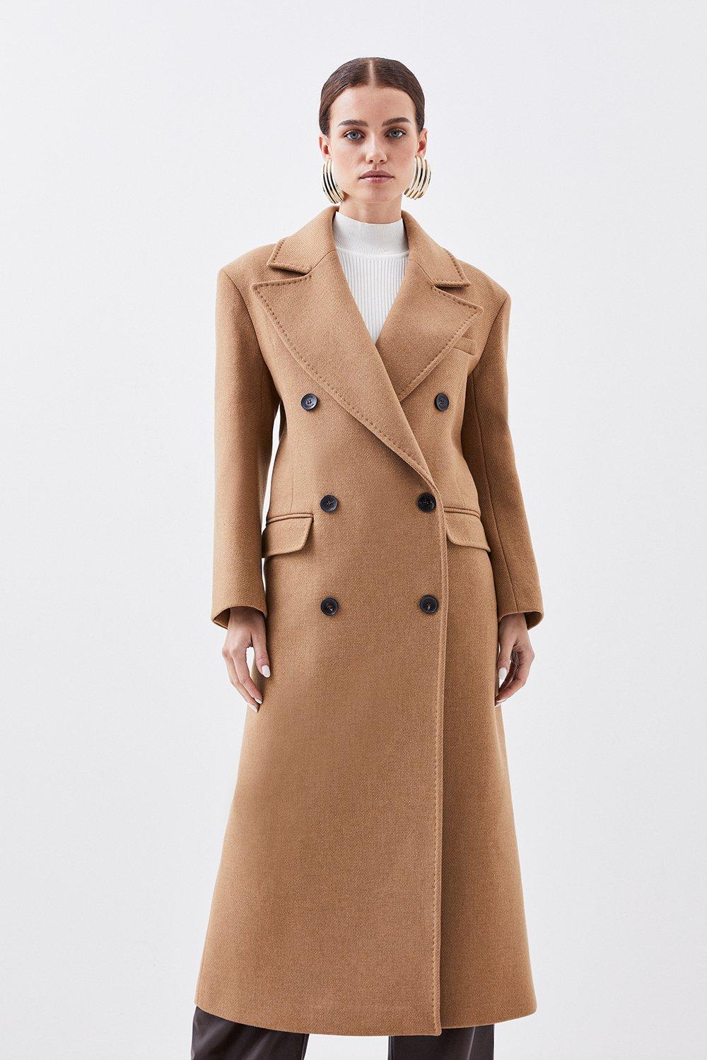 Petite Italian Manteco Wool Blend Double Breasted Coat | Karen