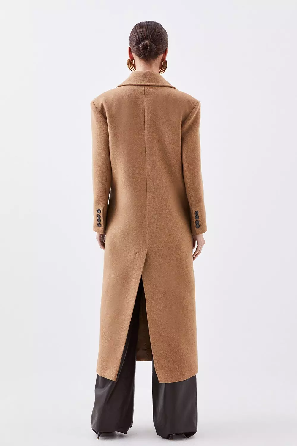 Buy Karen Millen Italian Wool Blend Double Breasted Coat In Camel