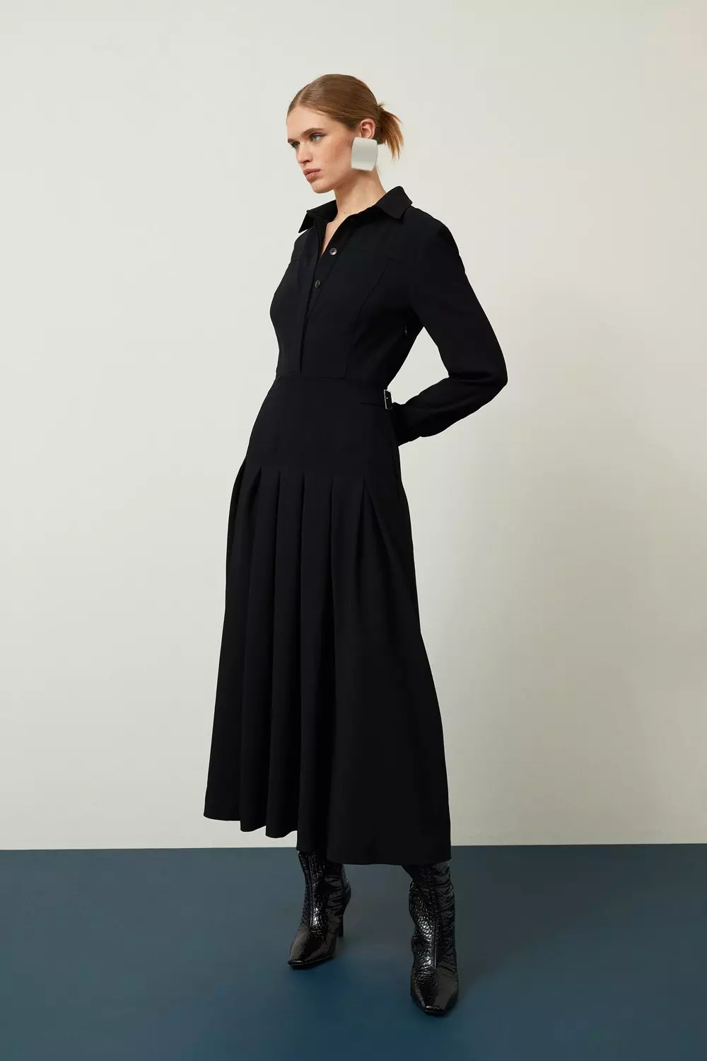 Tailored Crepe Shirt Dress | Karen Millen