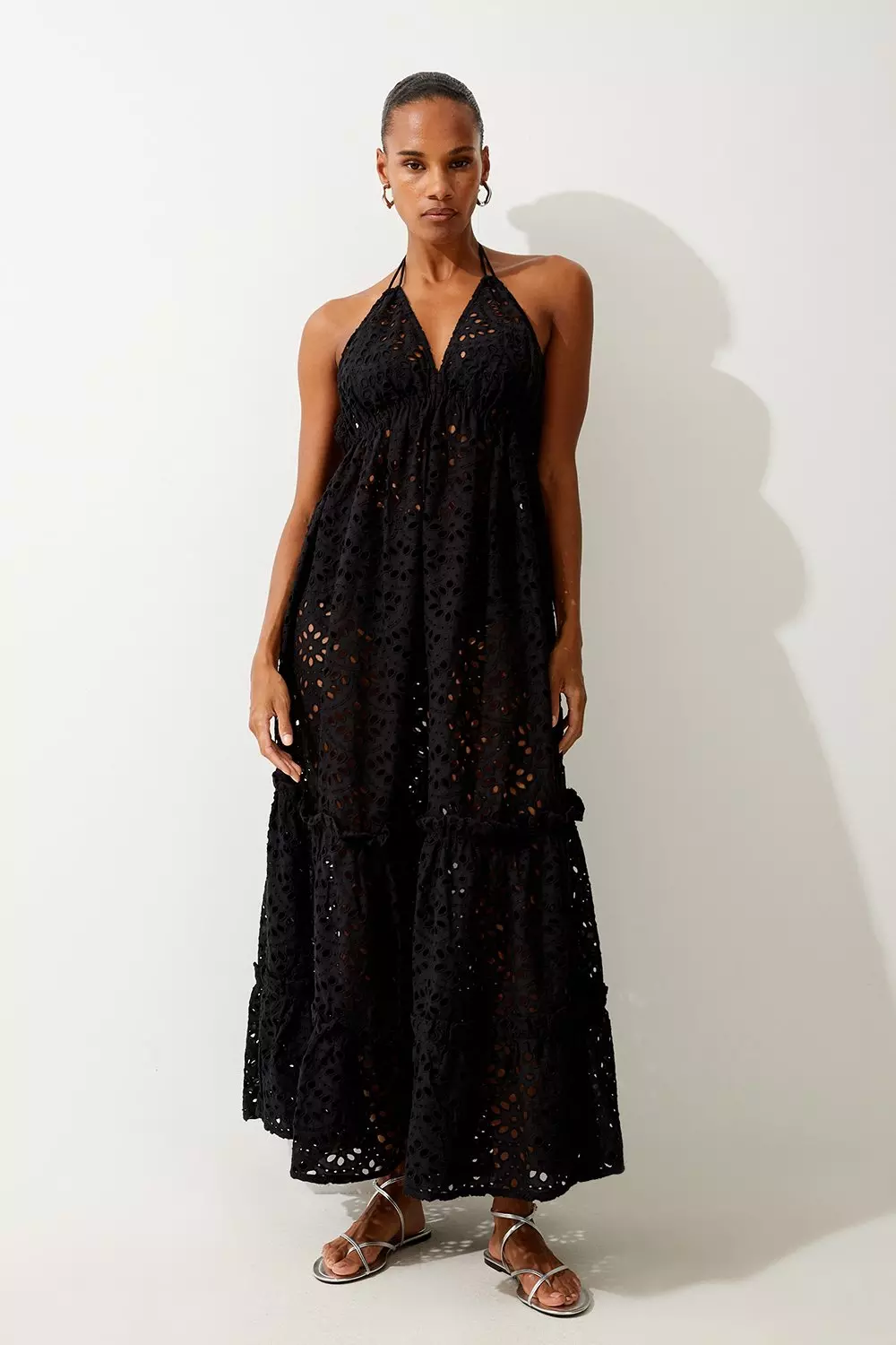 EYELET MAXI DRESS