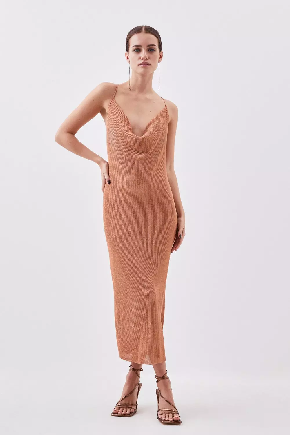 Karen millen metallic outlet dress