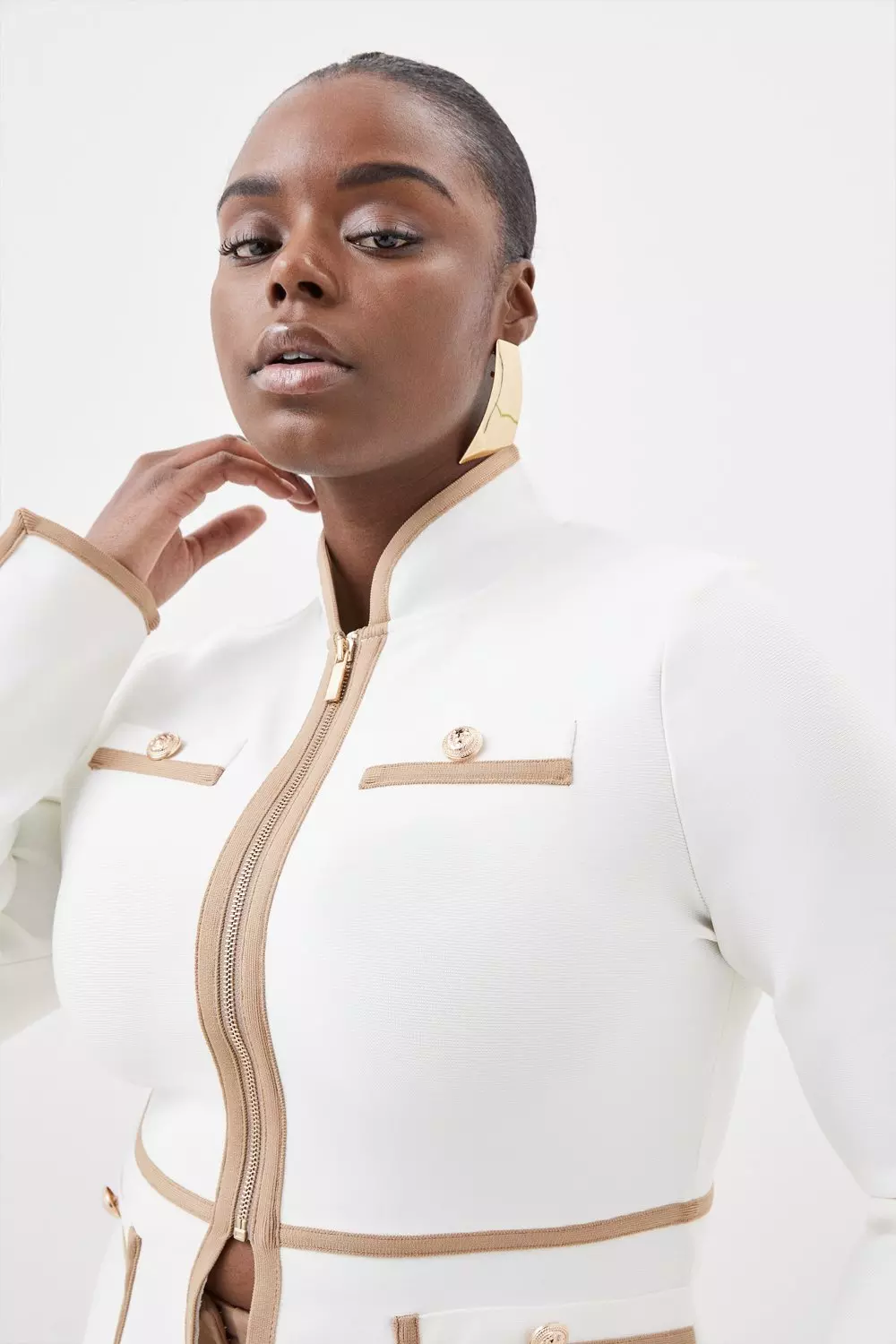 Plus size ivory clearance jacket