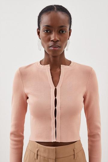 Premium Drape Compact Knit Cardigan soft pink