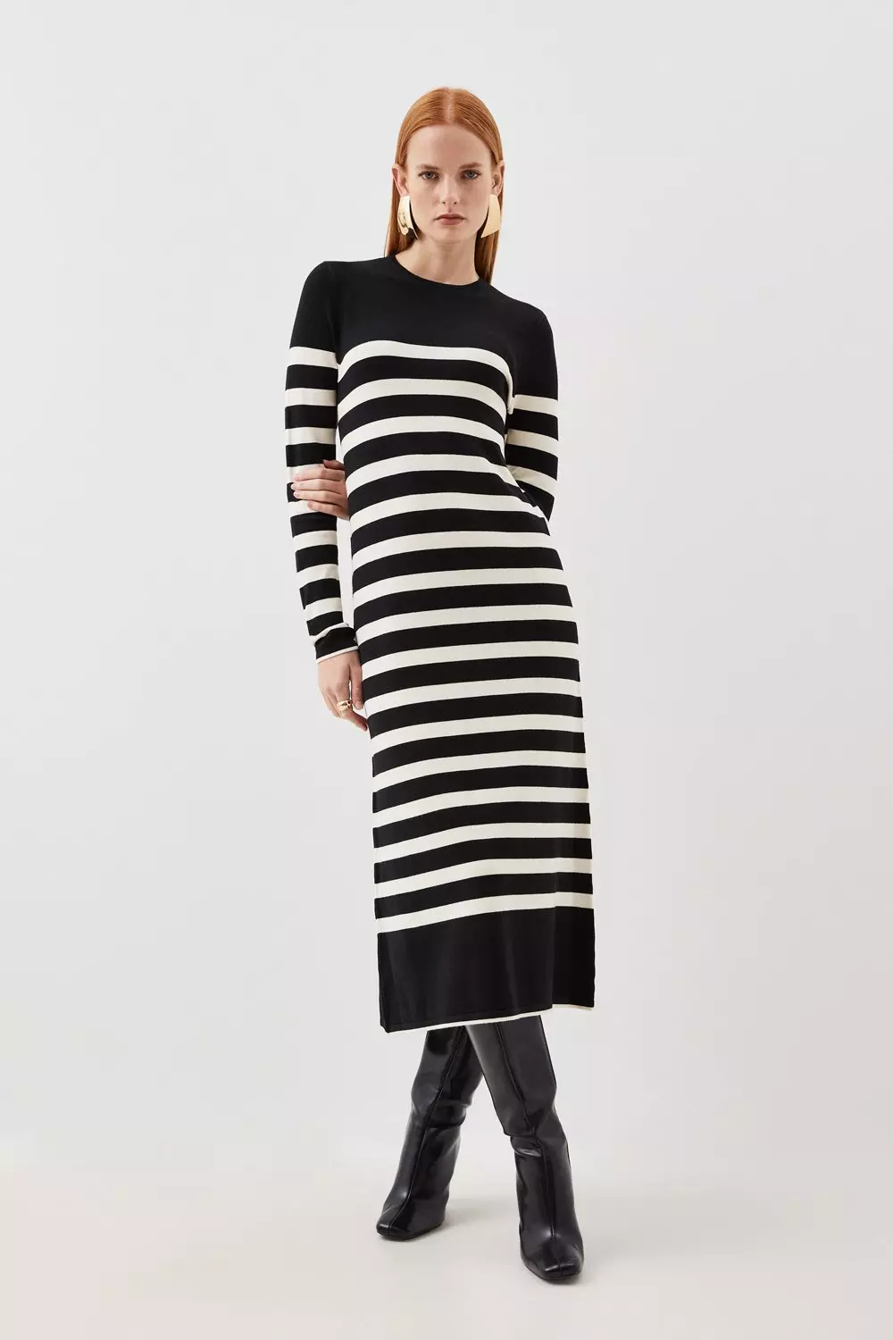 Karen millen deals striped midi dress