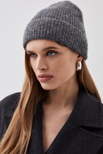 Soft Touch Wool Blend Knit Hat charcoal