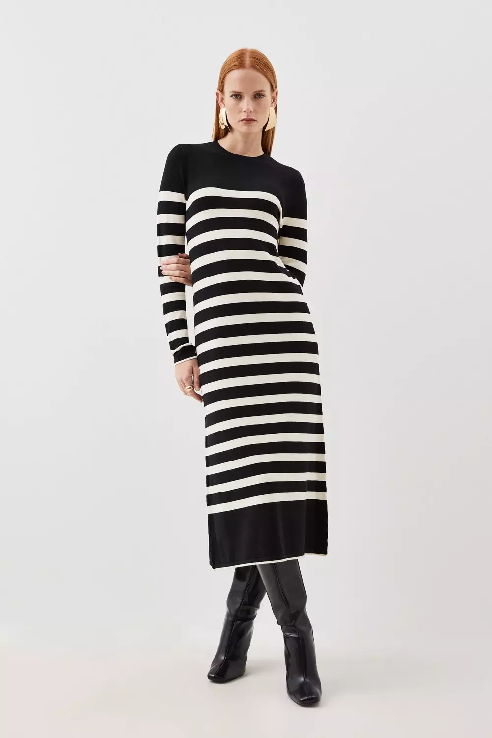 Straight midi dress with hot sale sleeves