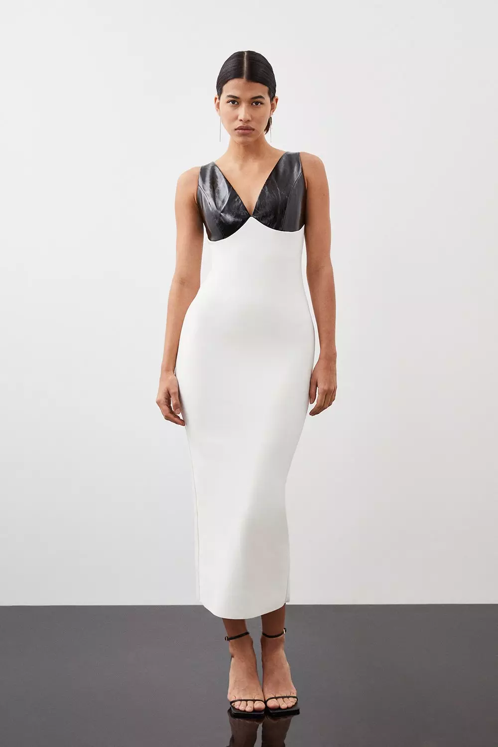 Karen millen white outlet midi dress