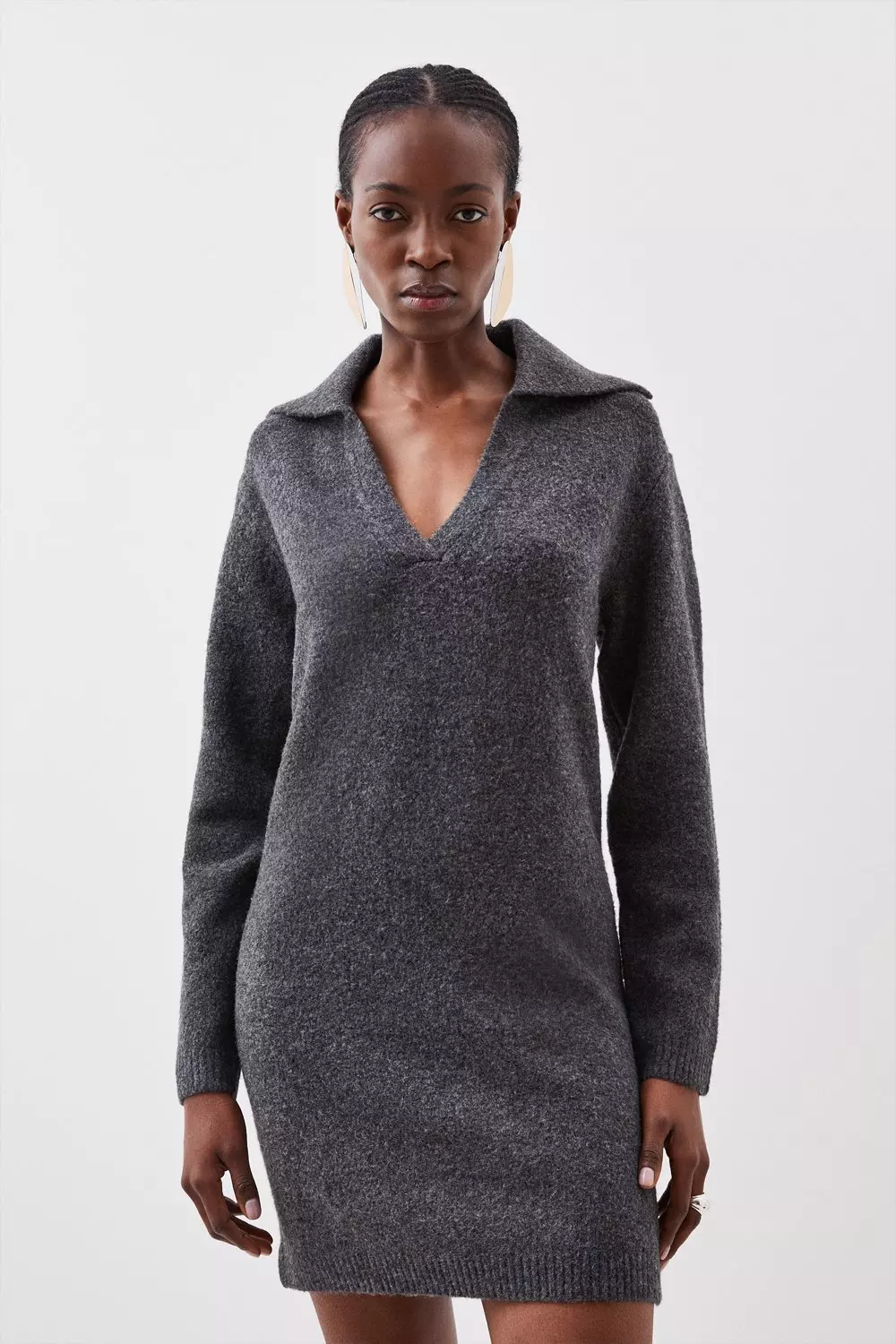 Grey knitted hotsell jumper dress