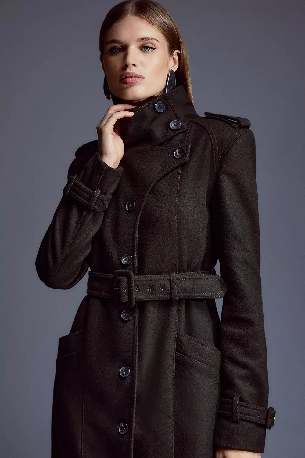 Karen millen tailored hot sale wrap coat