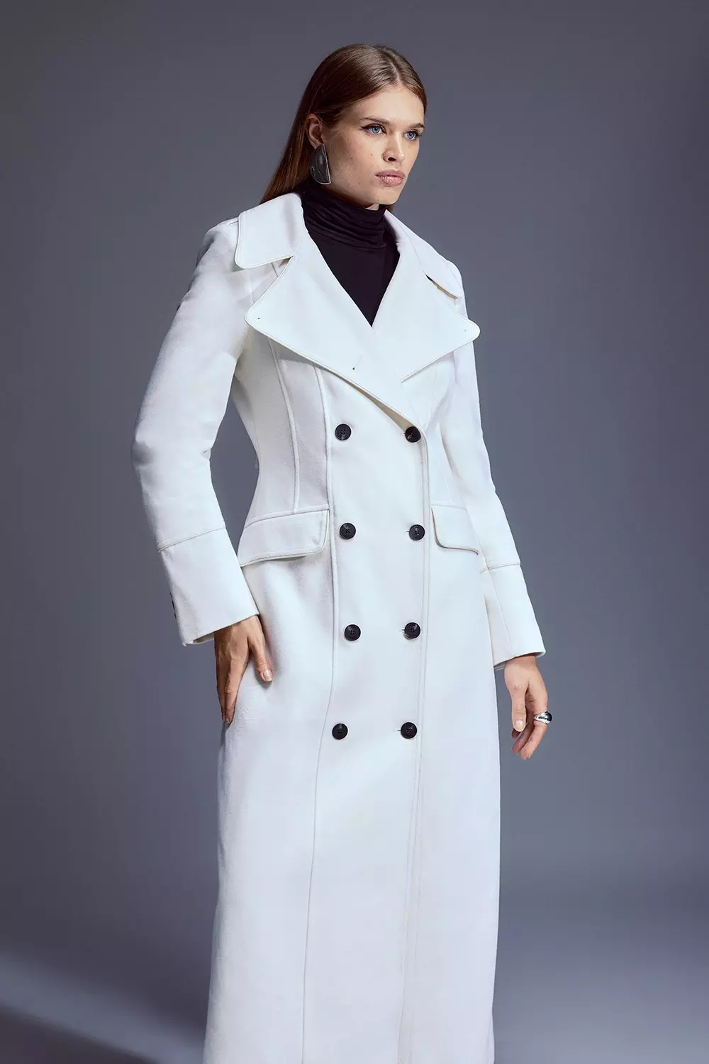 CASHMERE BLEND DOUBLE TAILORED COAT