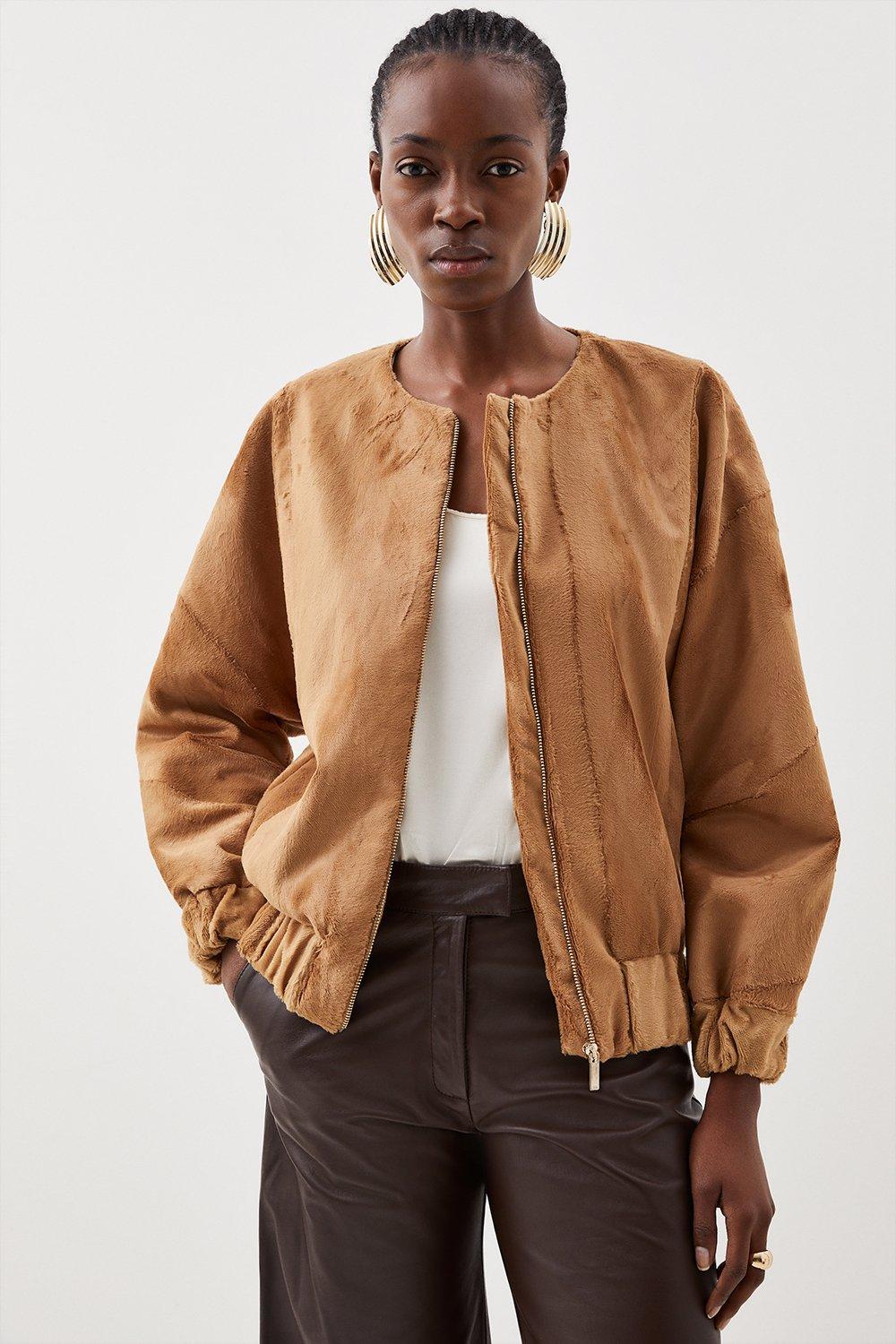 Tan bomber hot sale jacket womens