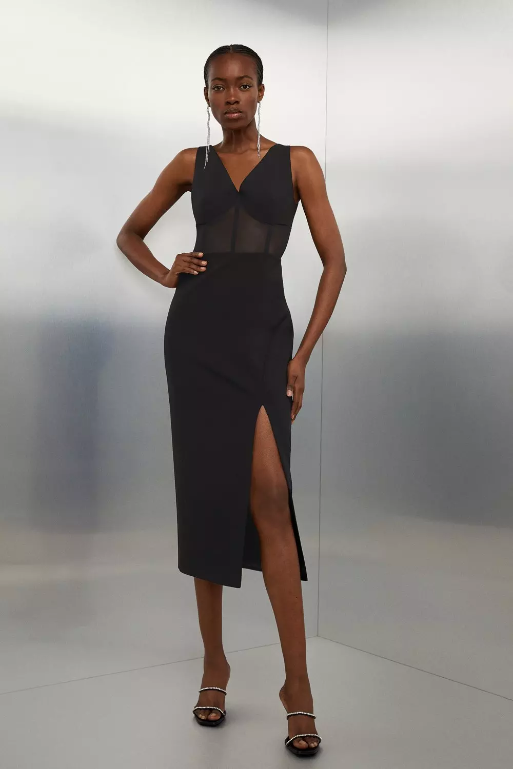 Mesh v 2025 neck dress