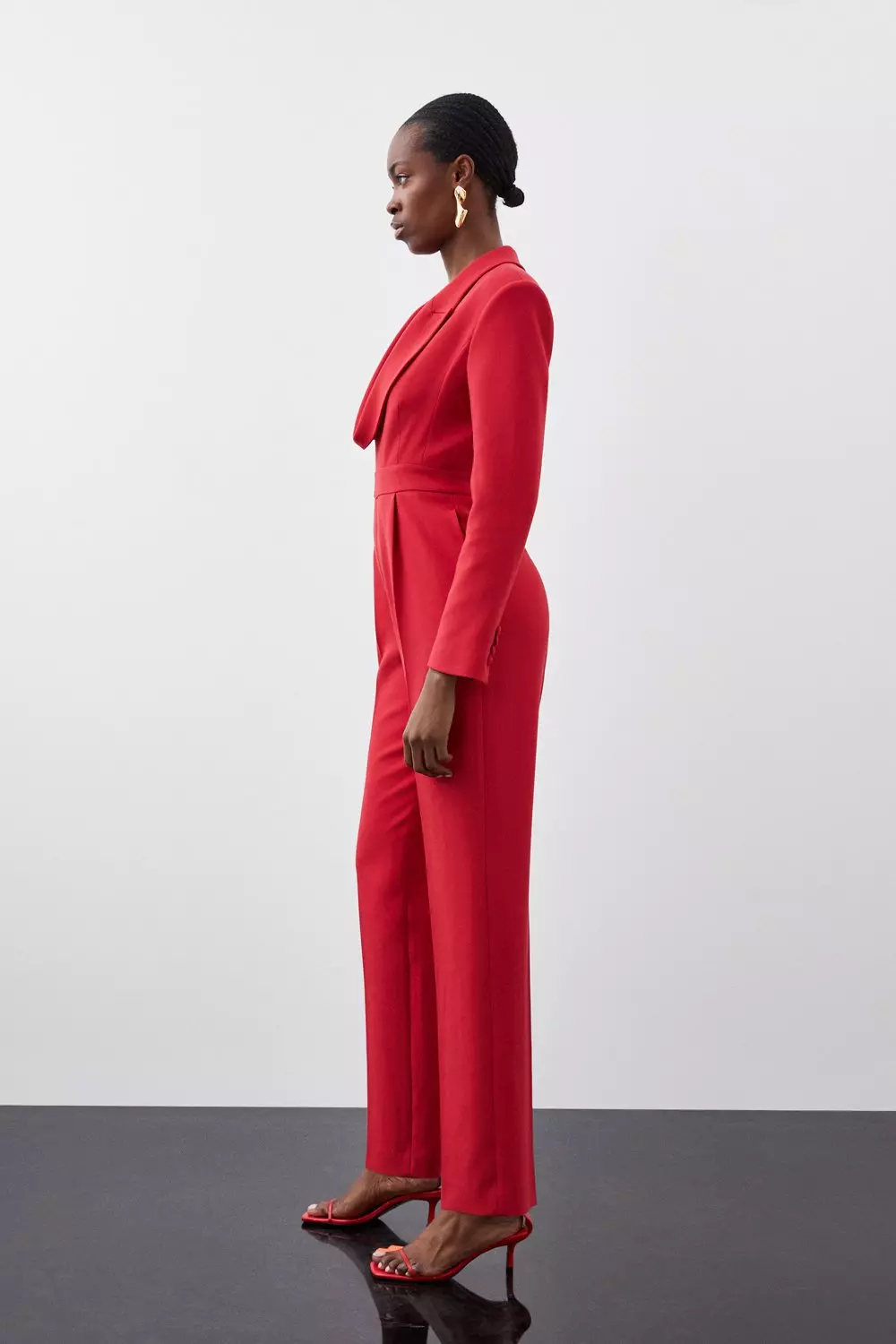 Red store tailored jumpsuit