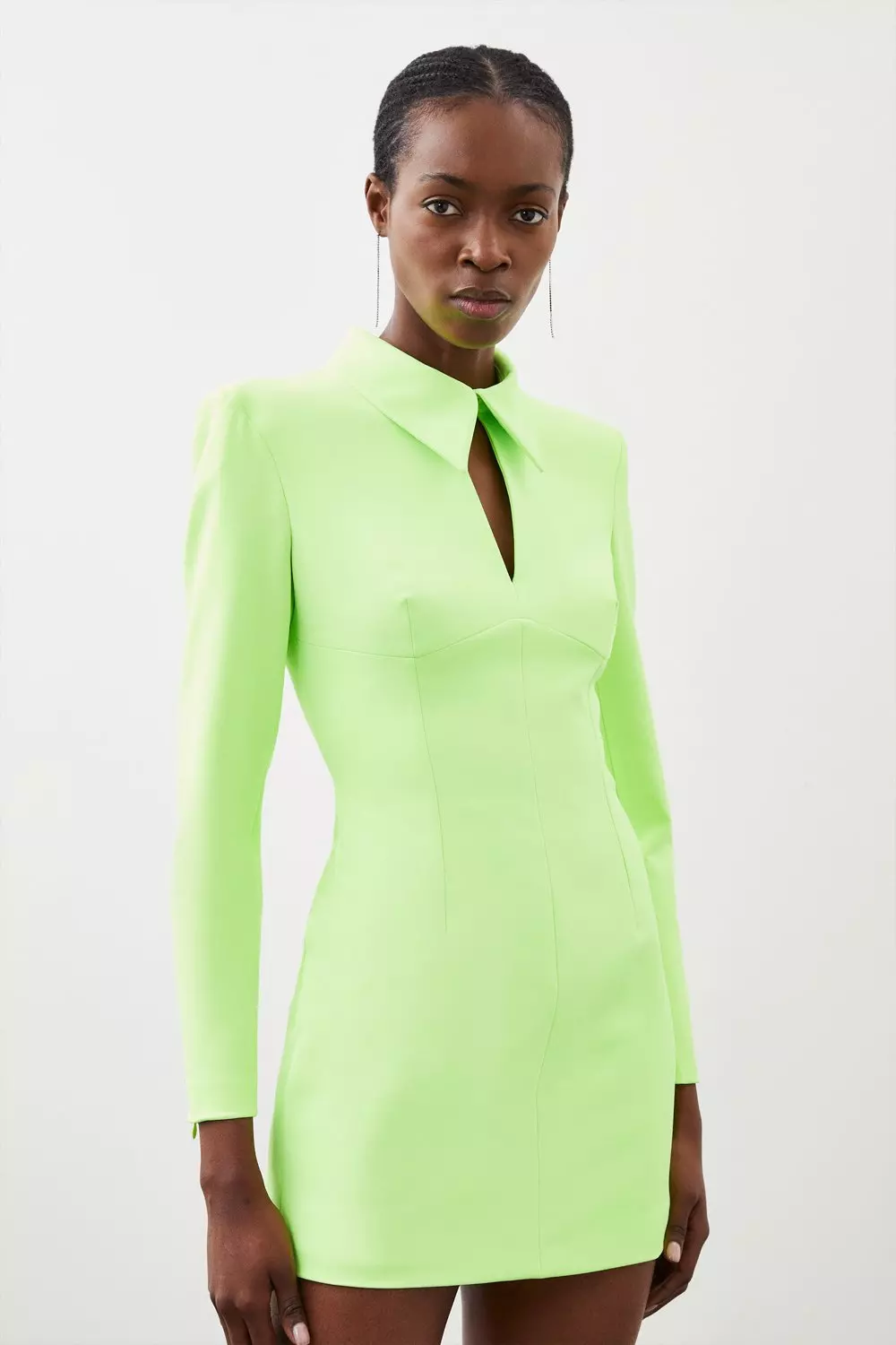 Missguided lime green on sale dress