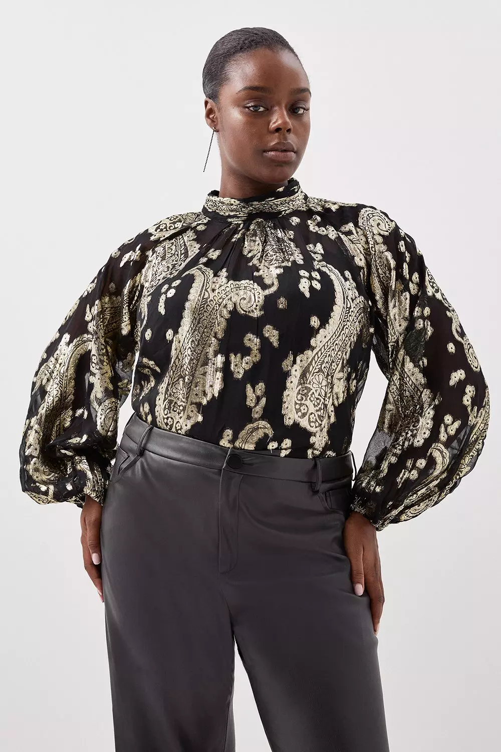 Plus size clearance gold metallic tops