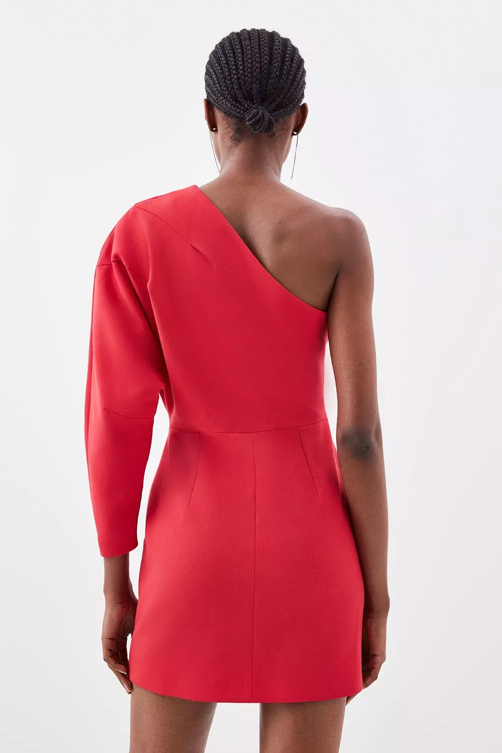 Zara red one shoulder cheap dress