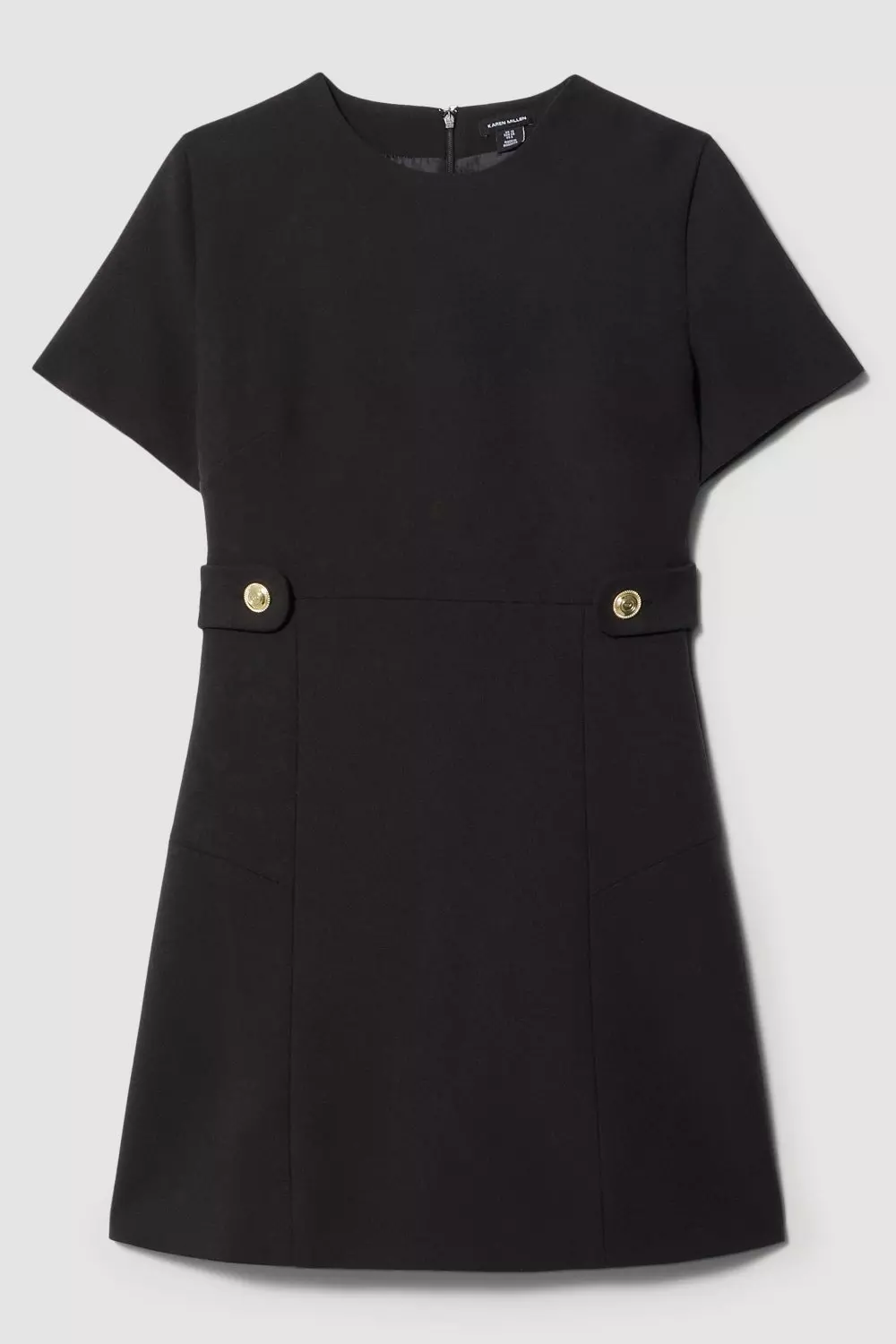 Kaiia Tailored Pocket Detail Mini Dress in Black