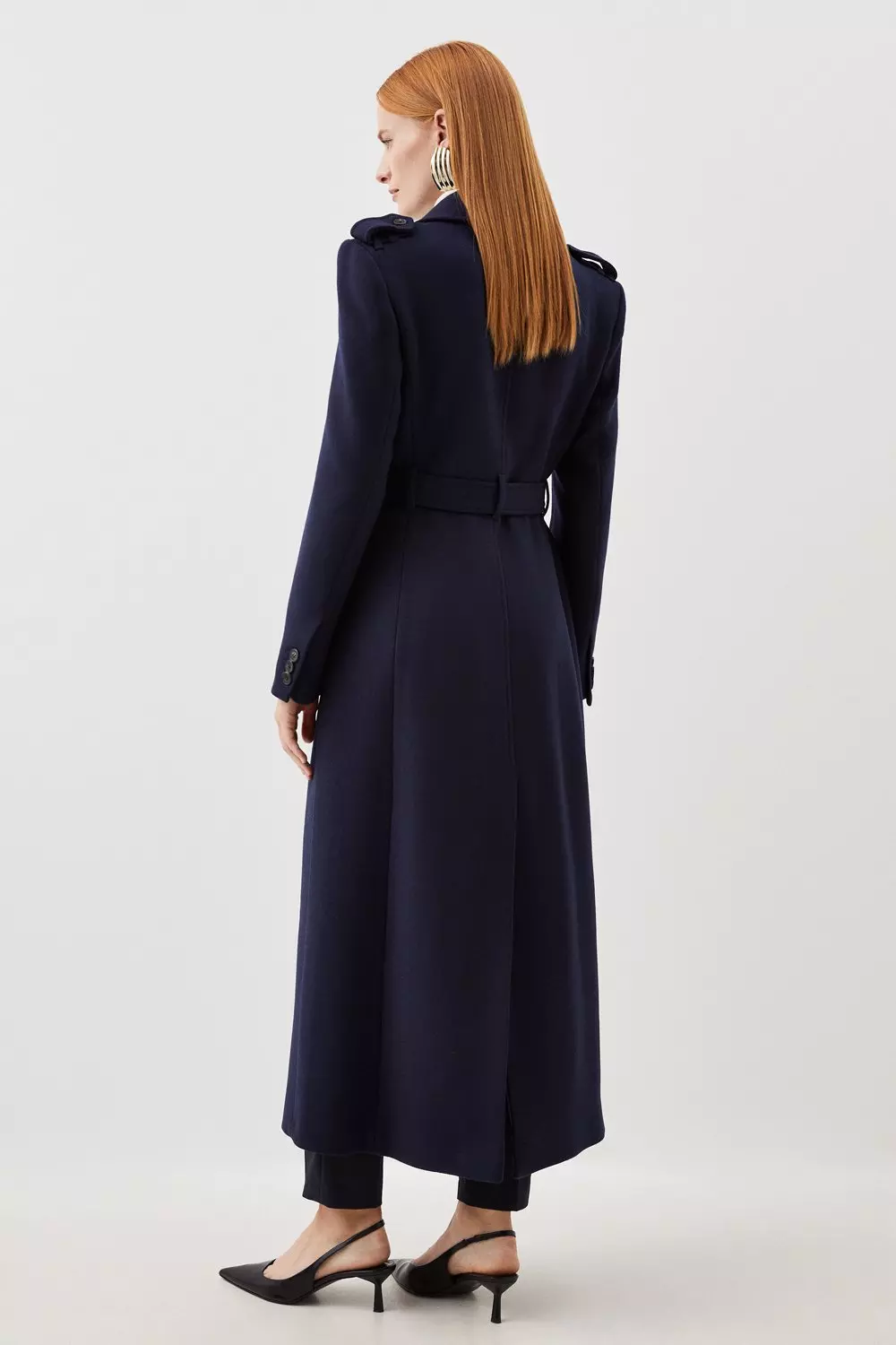 Petite Italian Manteco Wool Blend Double Breasted Coat | Karen Millen