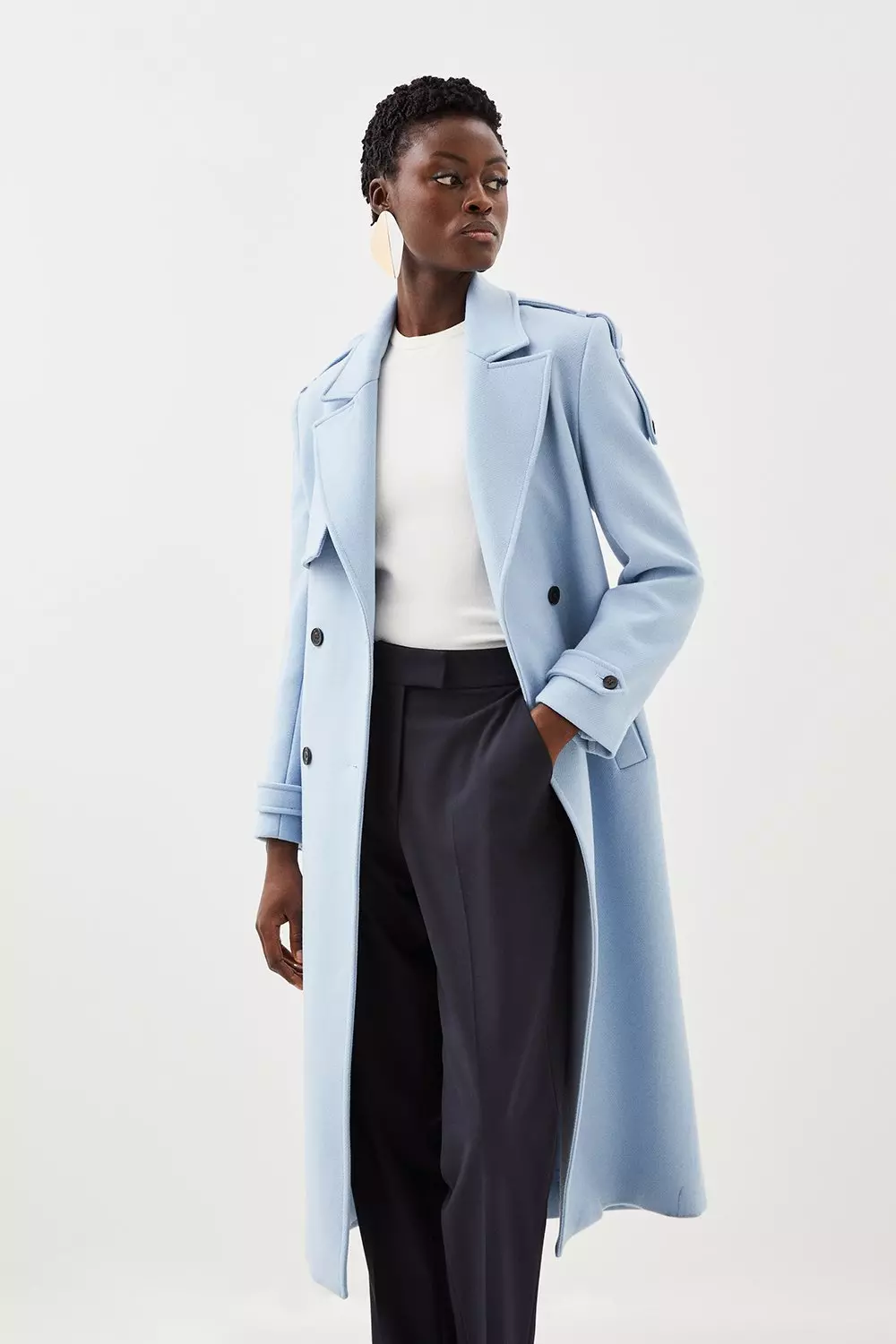 Fitted shop duster coat