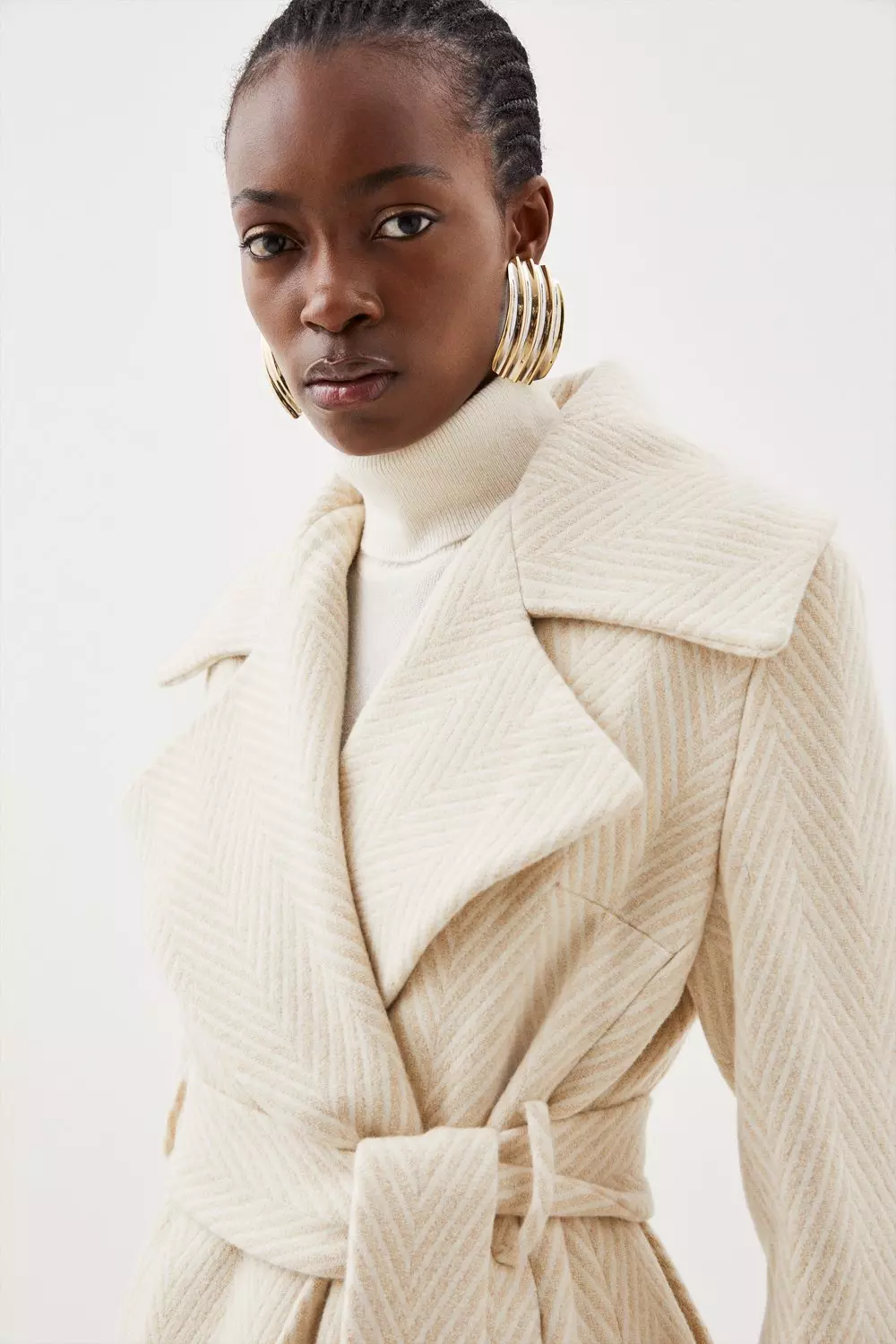 Women's Wool-Blend Belted Blanket Coat, Women's Clearance