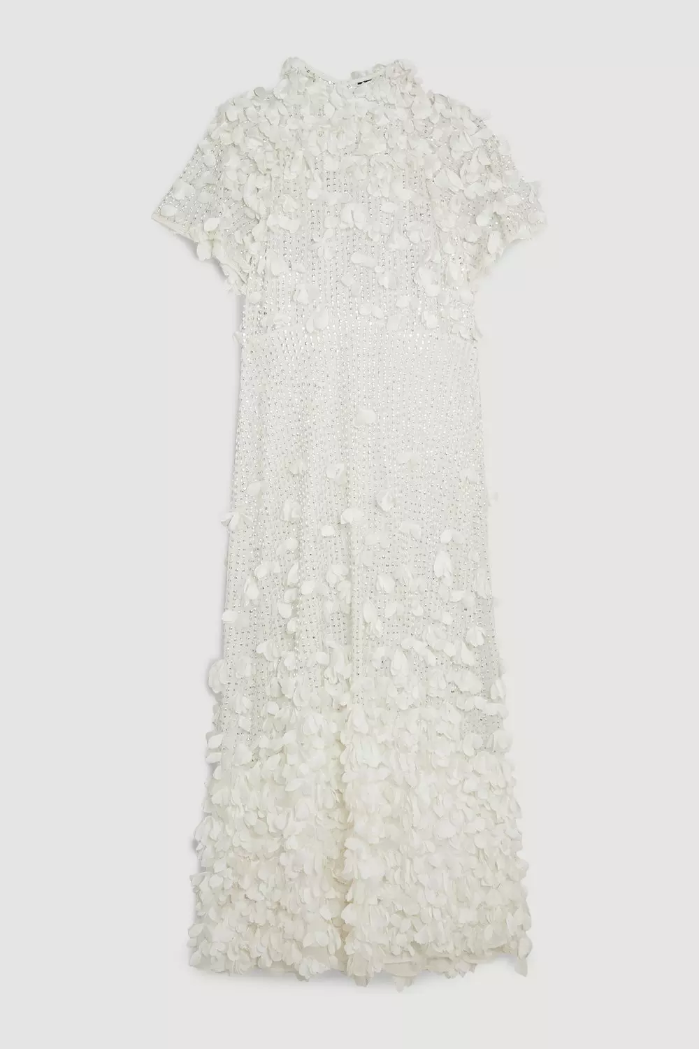 Plus Size Crystal Applique Angel Sleeve Midaxi Woven Dress